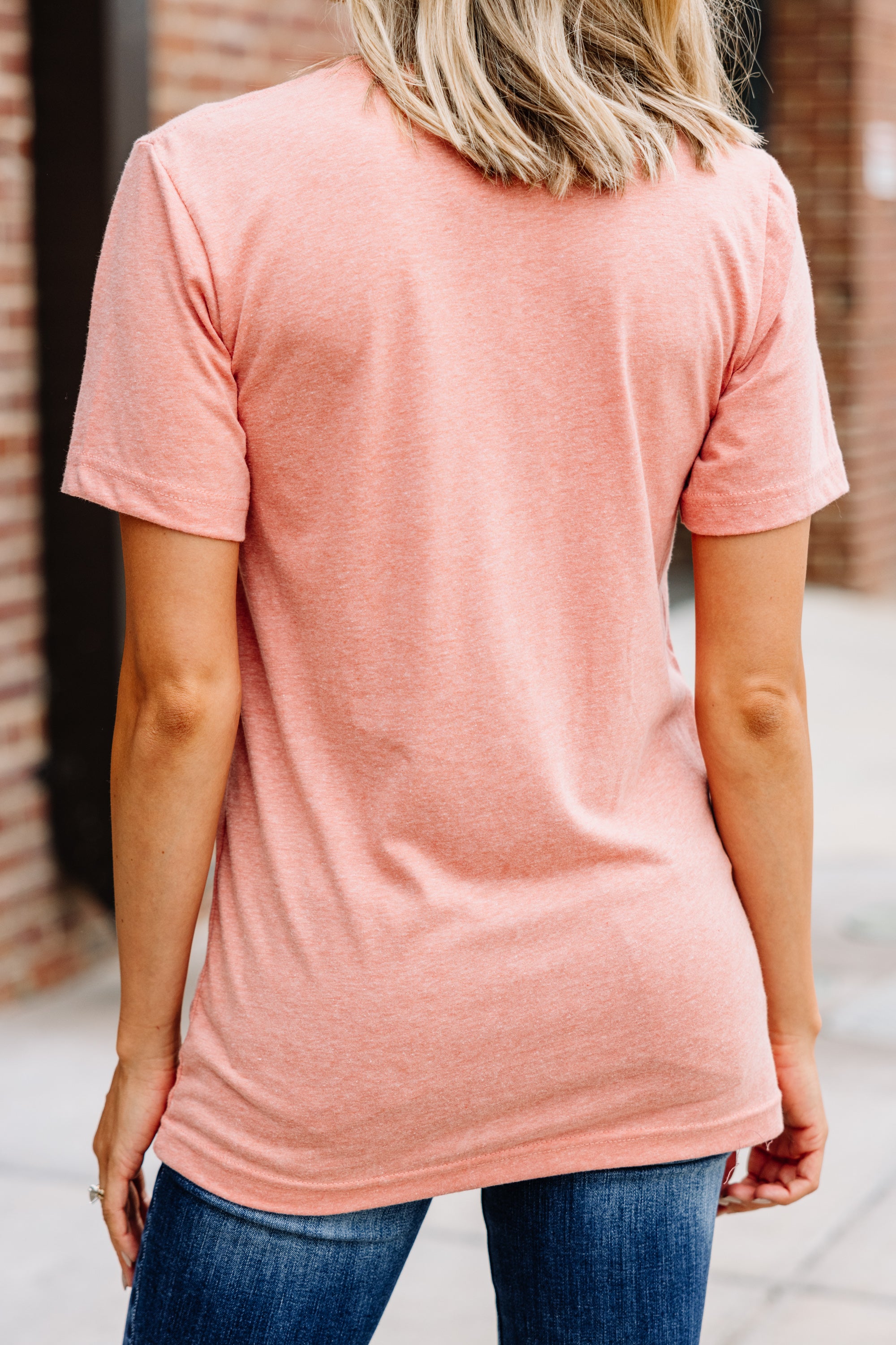 CHIRNAISHOP - Let's Go Explore Heather Sunset Orange Graphic Tee