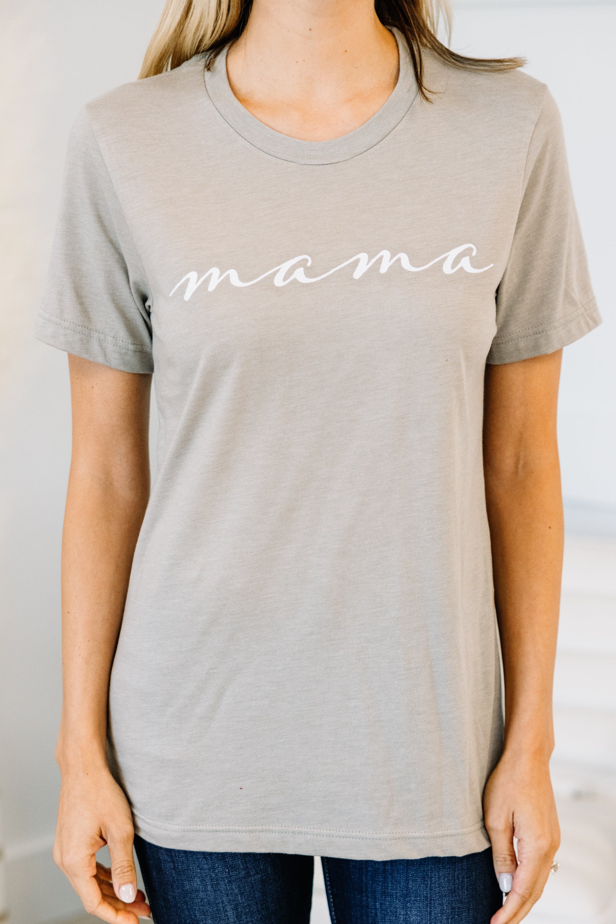 CHIRNAISHOP - Mama Stone Gray Graphic Tee