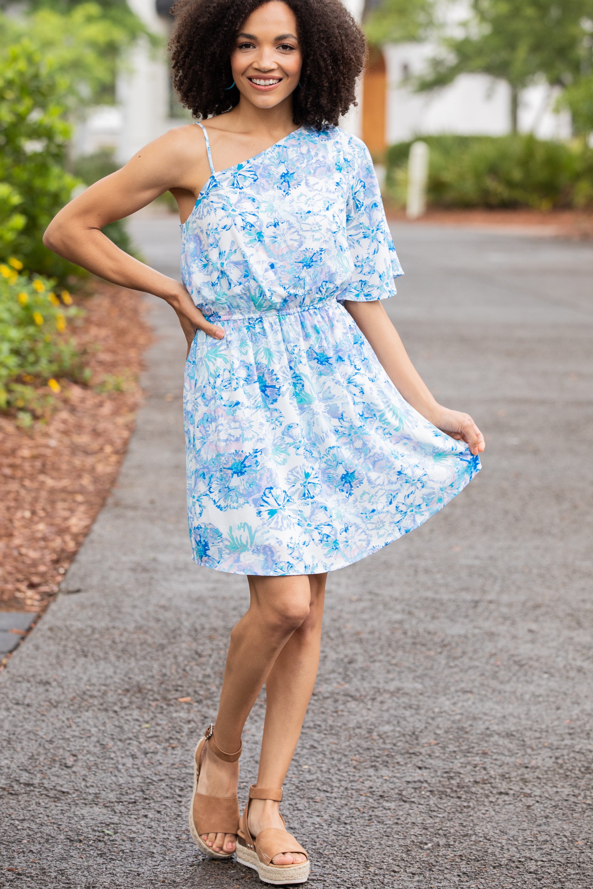 CHIRNAISHOP - Just In My Dreams Blue Floral Dress