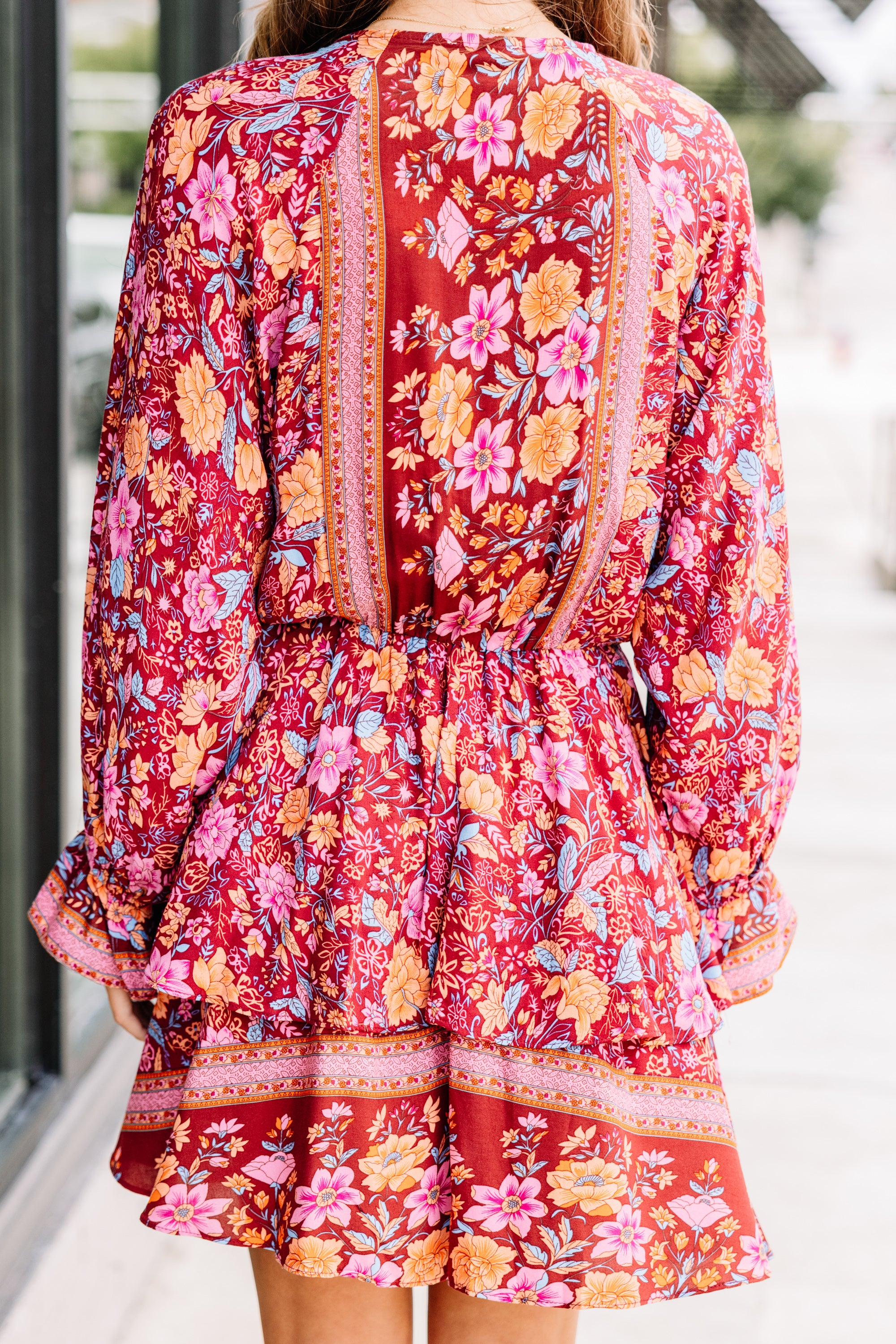 CHIRNAISHOP - Go On With It Red Mixed Print Dress