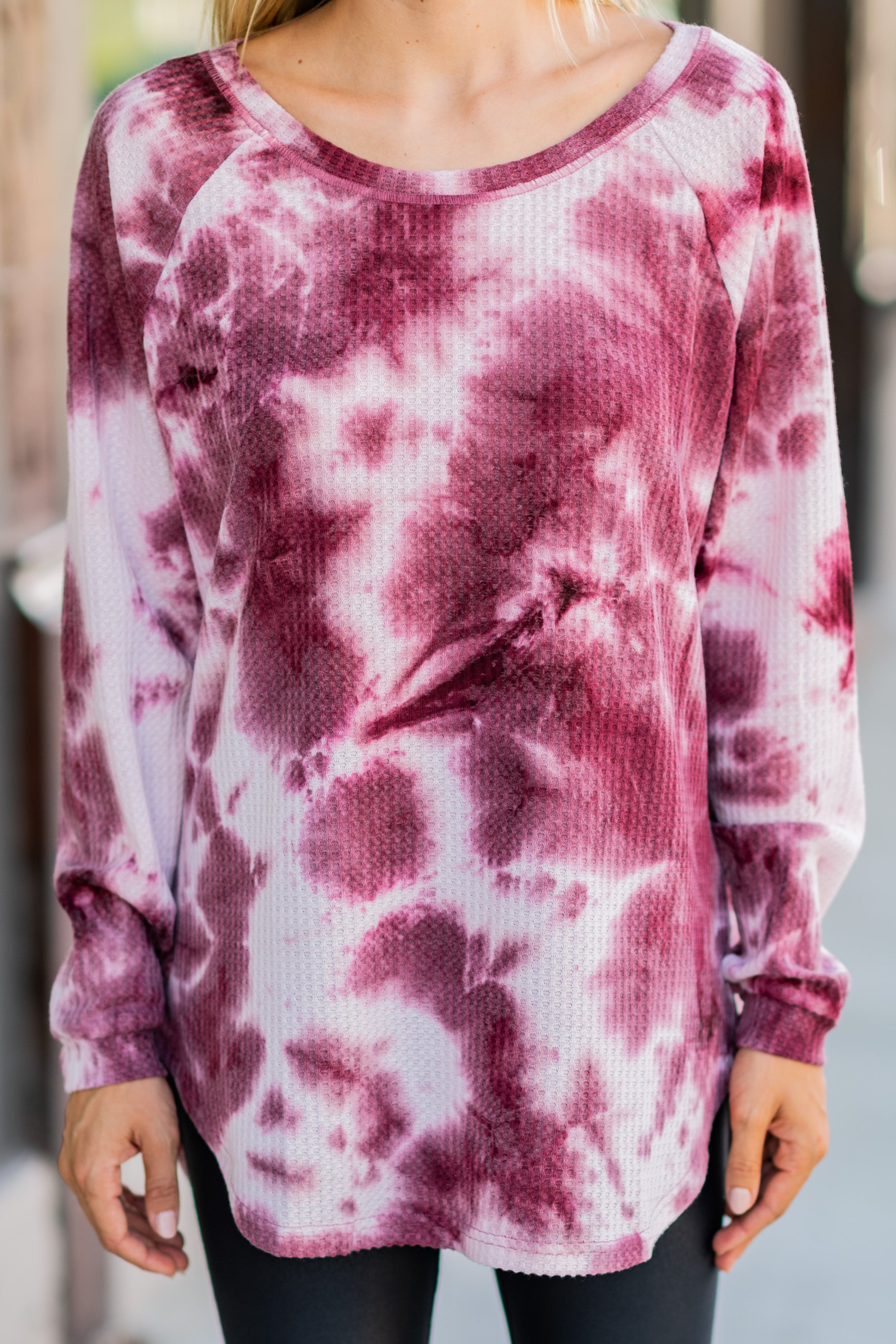 CHIRNAISHOP - Easy Like Sunday Wine Red Tie Dye Tunic