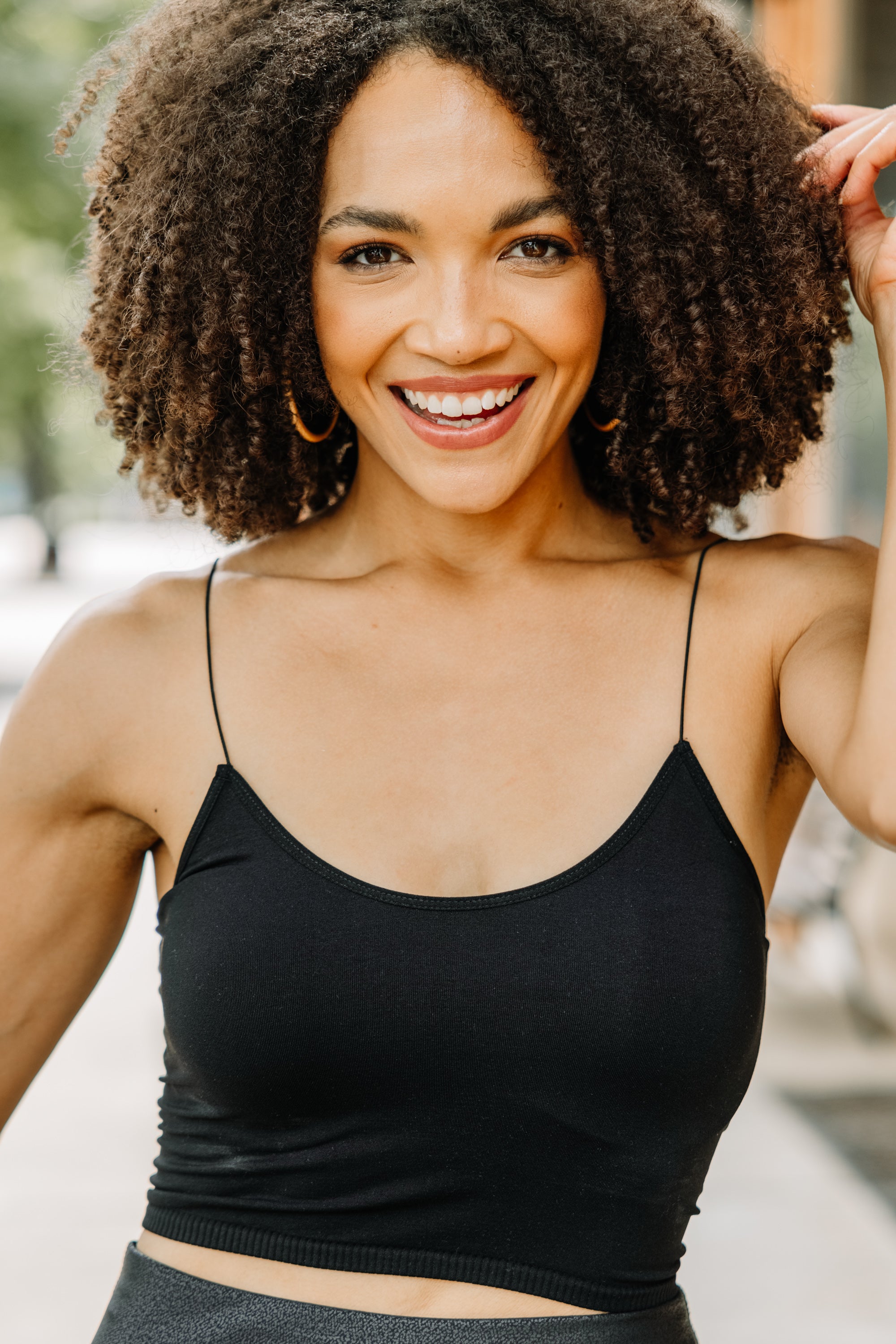 CHIRNAISHOP - Casual Confidence Black Crop Cami