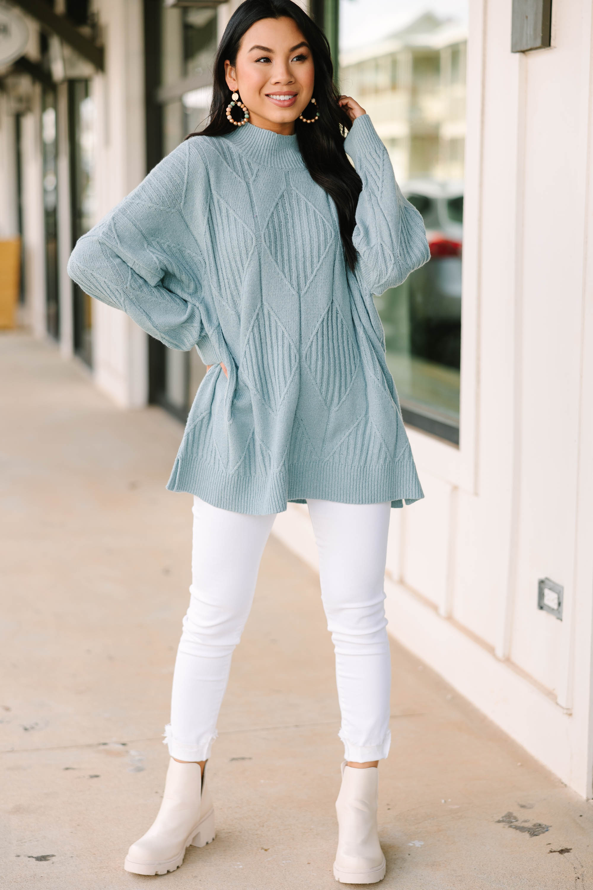 CHIRNAISHOP - Walk The Walk Light Blue Sweater