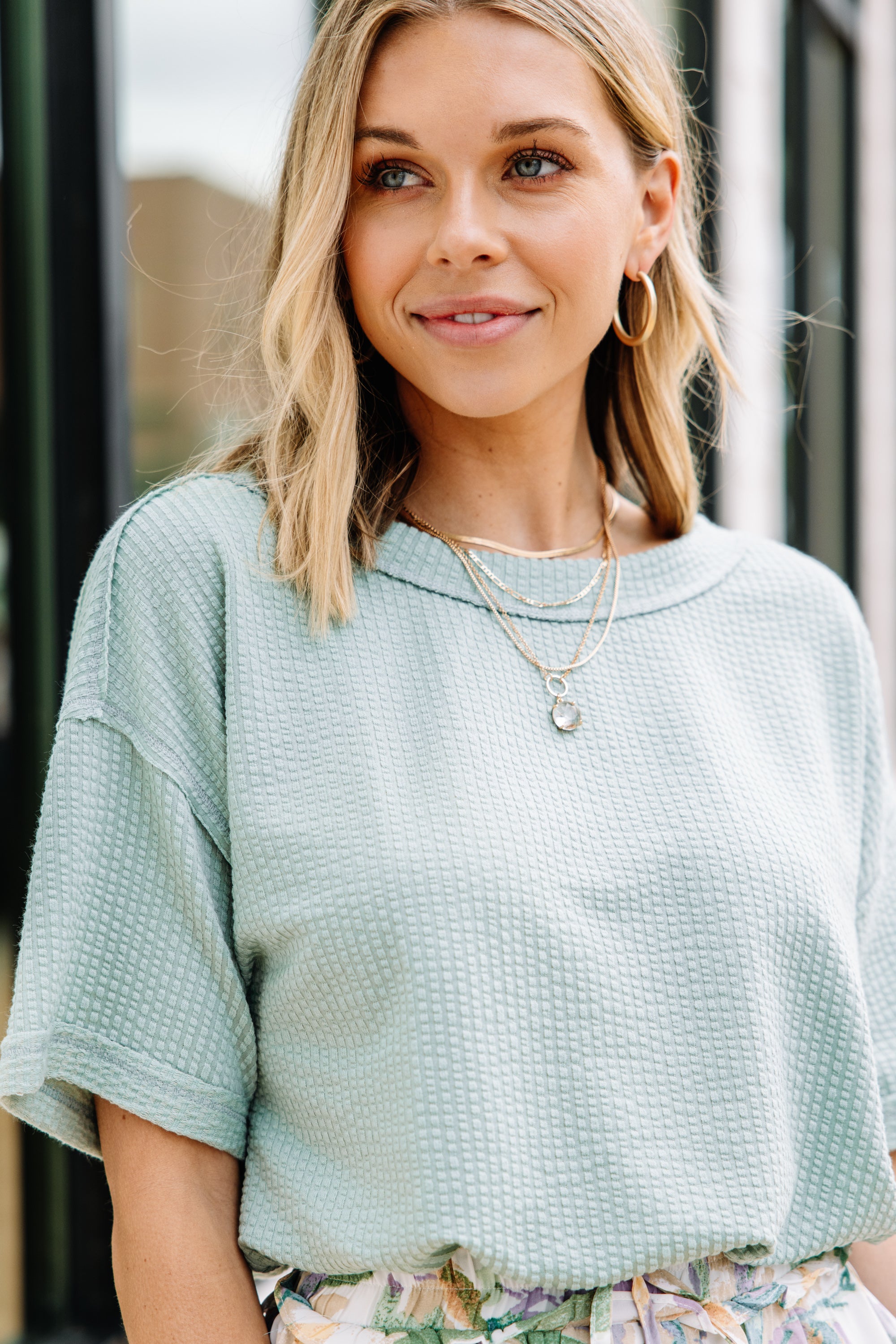 CHIRNAISHOP - Take Your Place Sage Green Ribbed Bodysuit