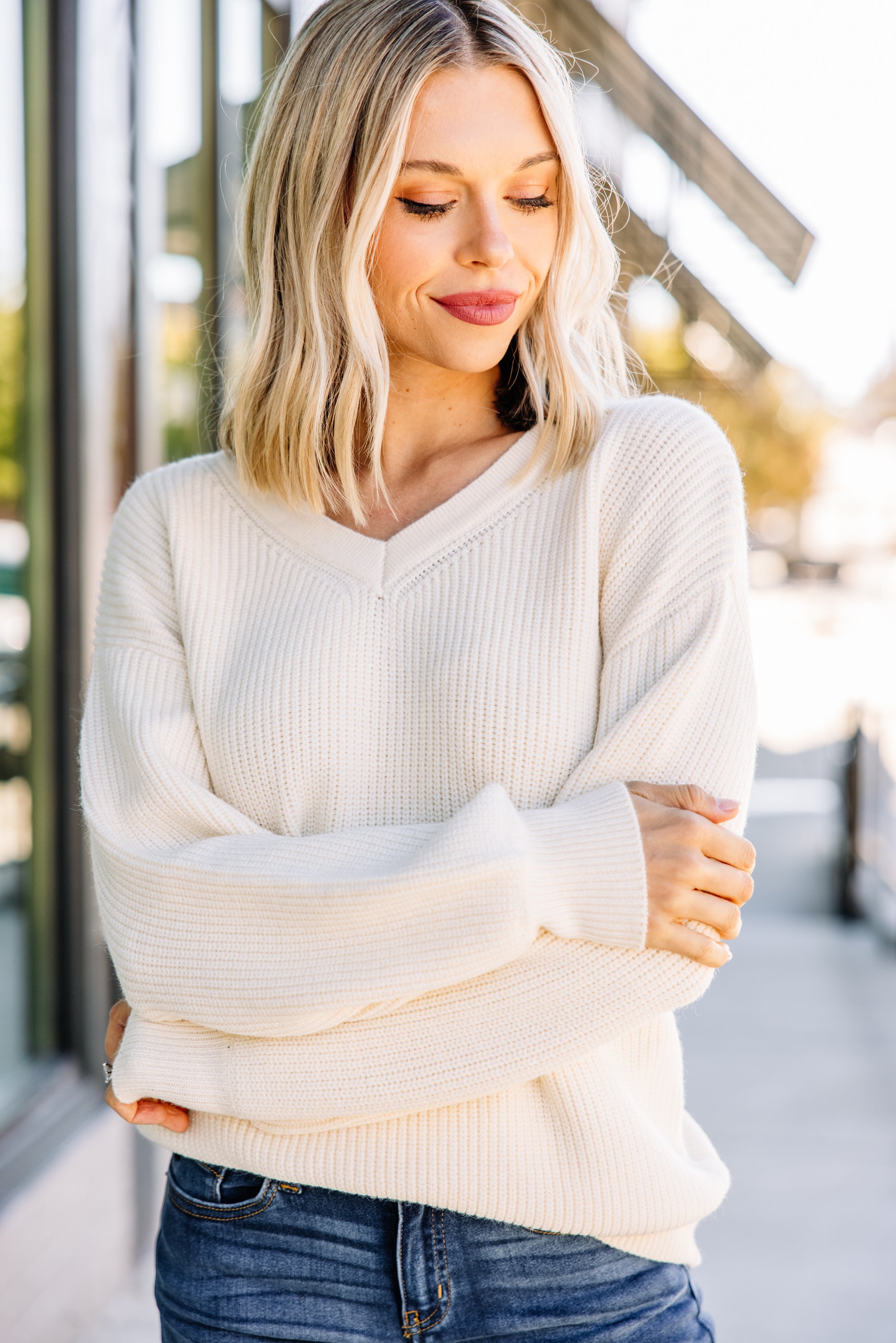 CHIRNAISHOP - More To Love Cream Sweater