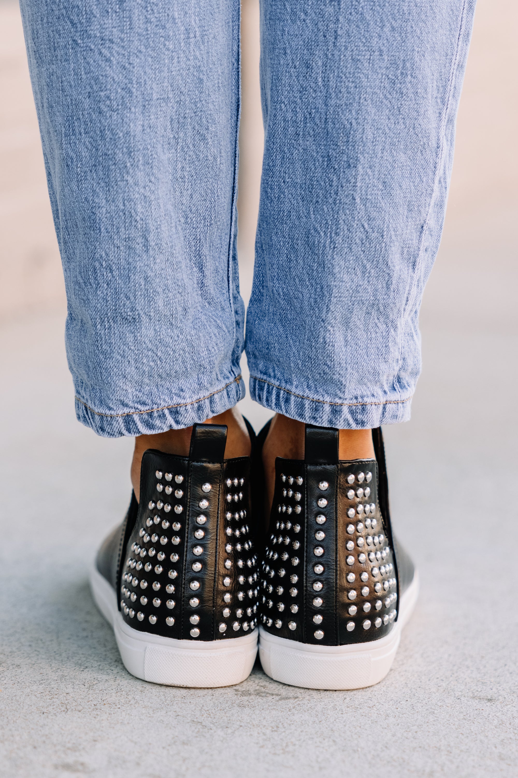 CHIRNAISHOP - In Good Company Black Studded Sneakers