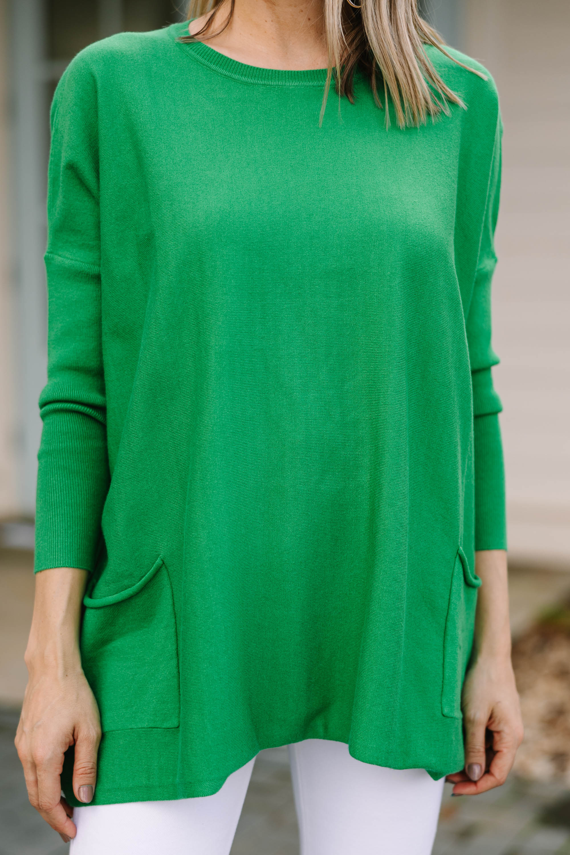 CHIRNAISHOP - Loving My Life Kelly Green Pocket Tunic