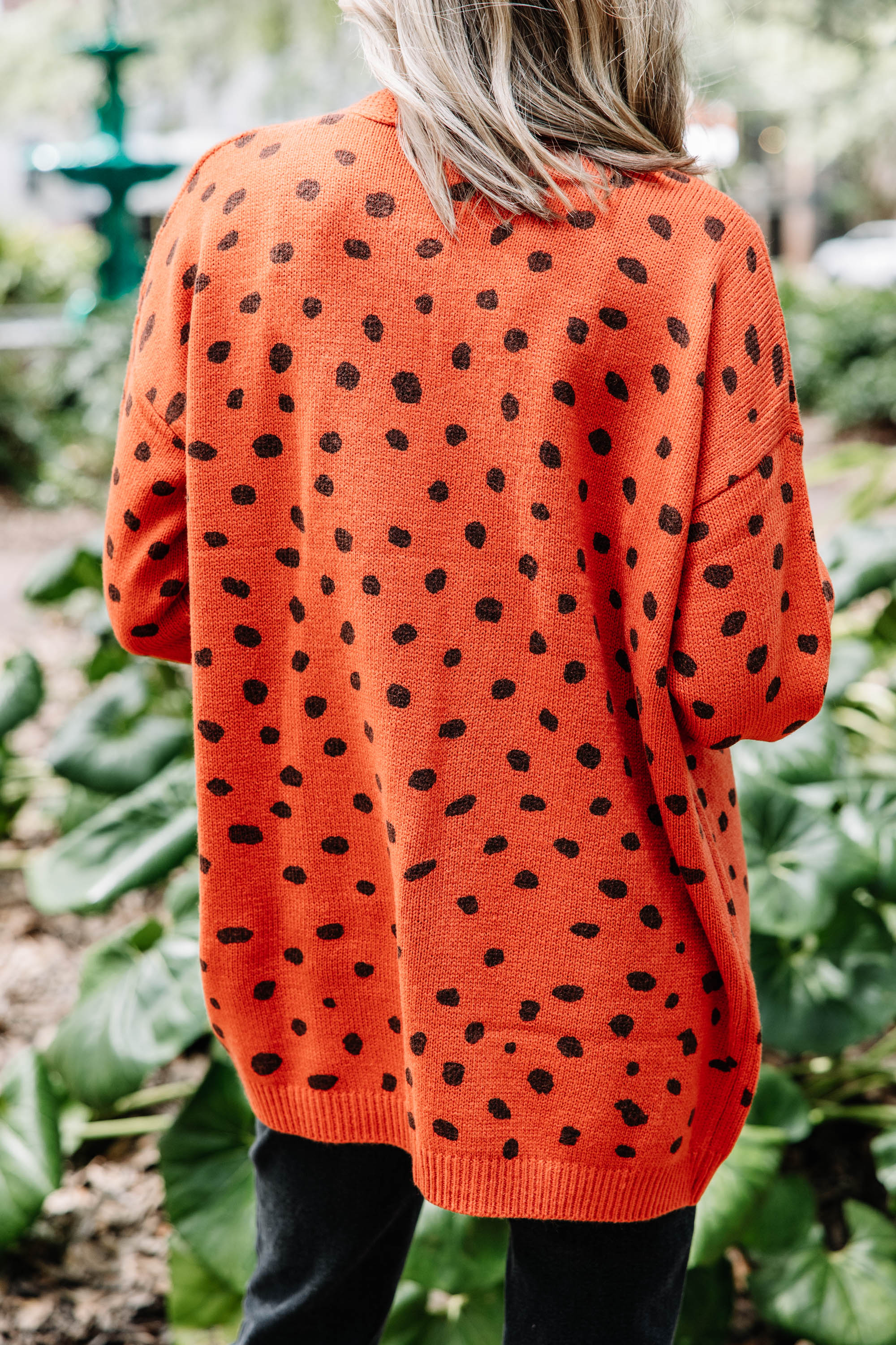 CHIRNAISHOP - Get Moving Canyon Clay Orange Spotted Cardigan