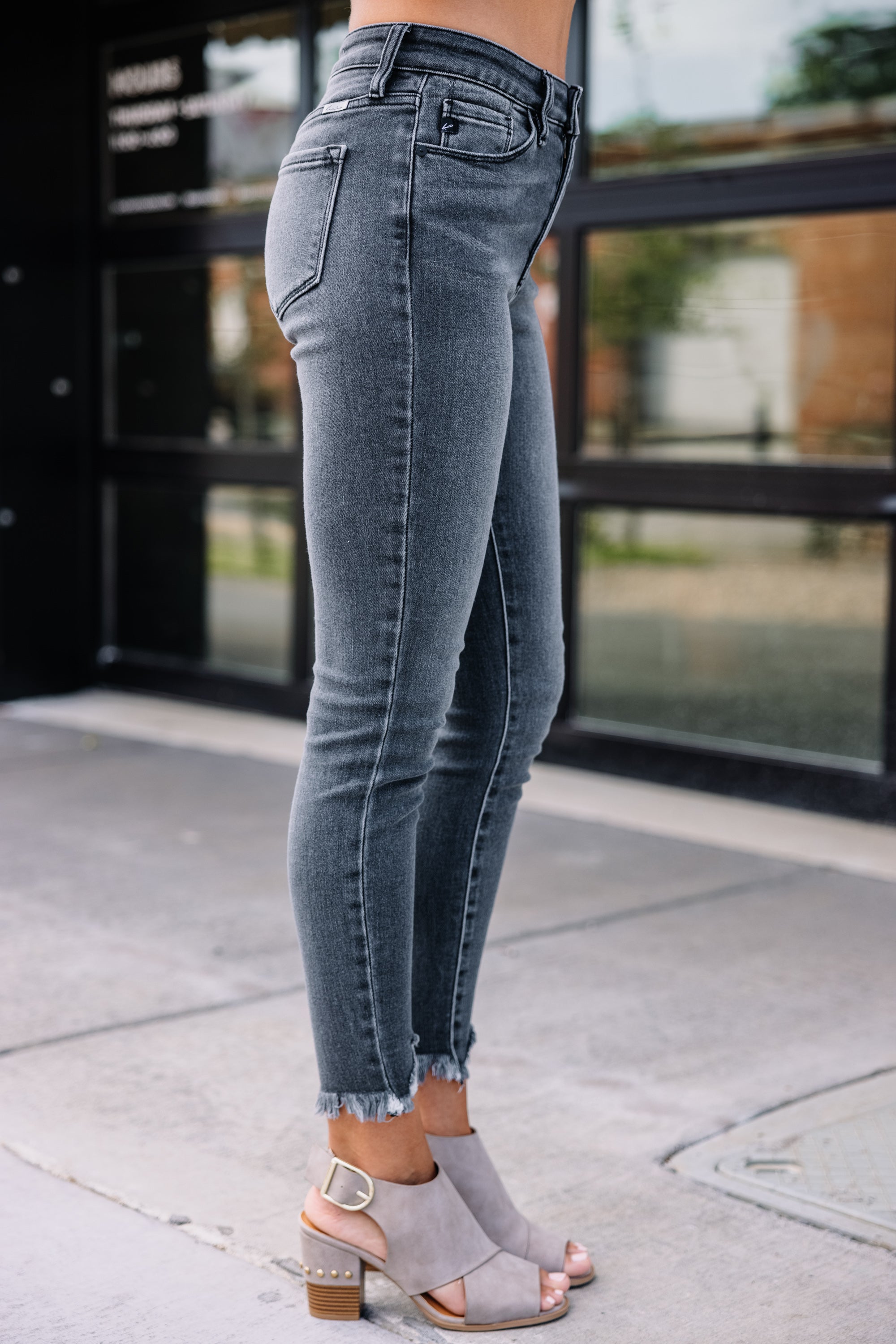CHIRNAISHOP - KanCan: Call Me Gray High Rise Skinny Jeans