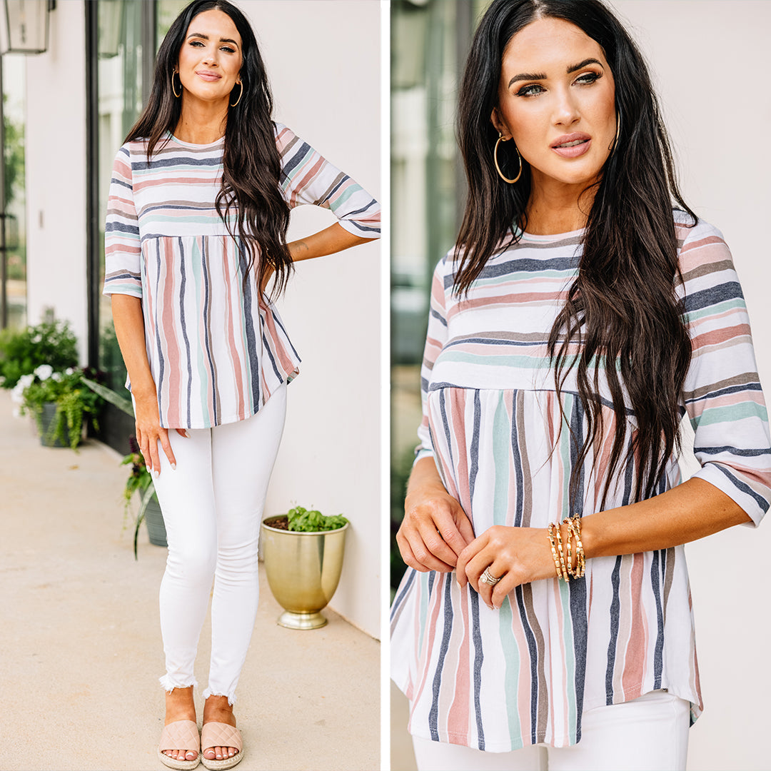 CHIRNAISHOP - Let's Go Westward Peach Orange Babydoll Top