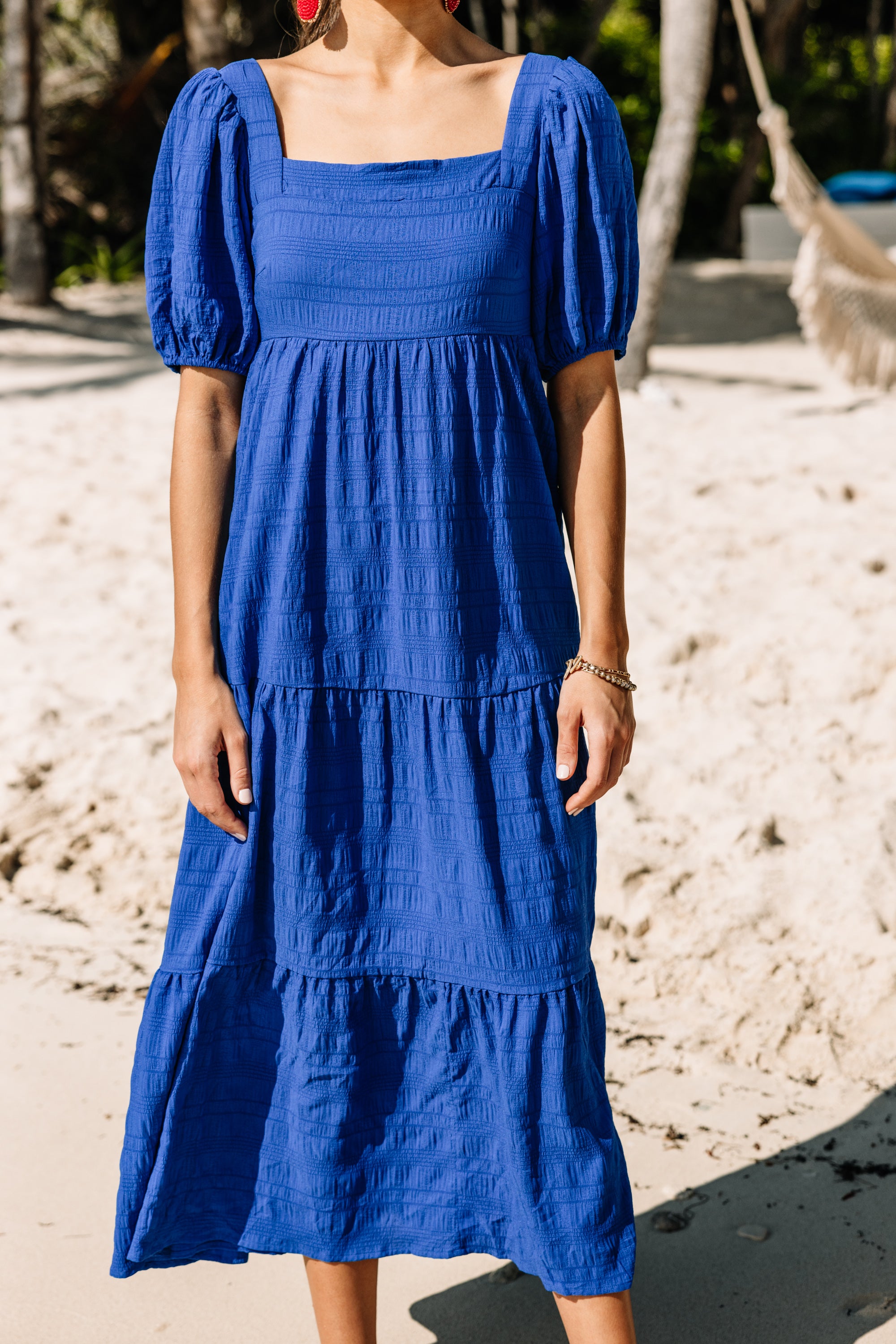 CHIRNAISHOP - Think About It Blue Midi Dress