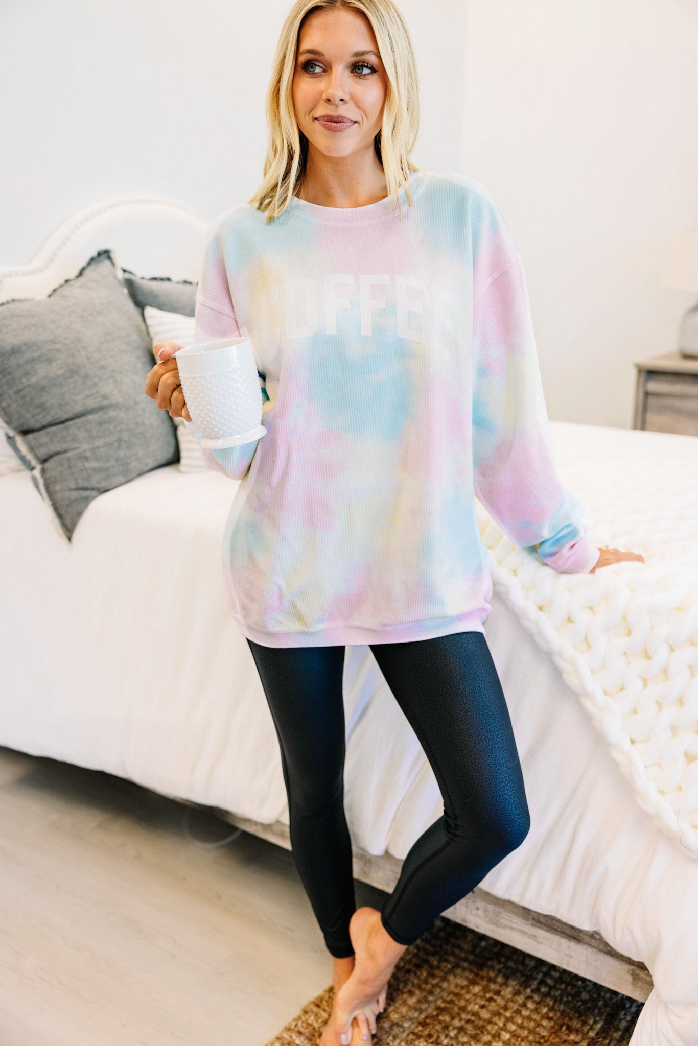 CHIRNAISHOP - Coffee Graphic Tie Dye Sweatshirt