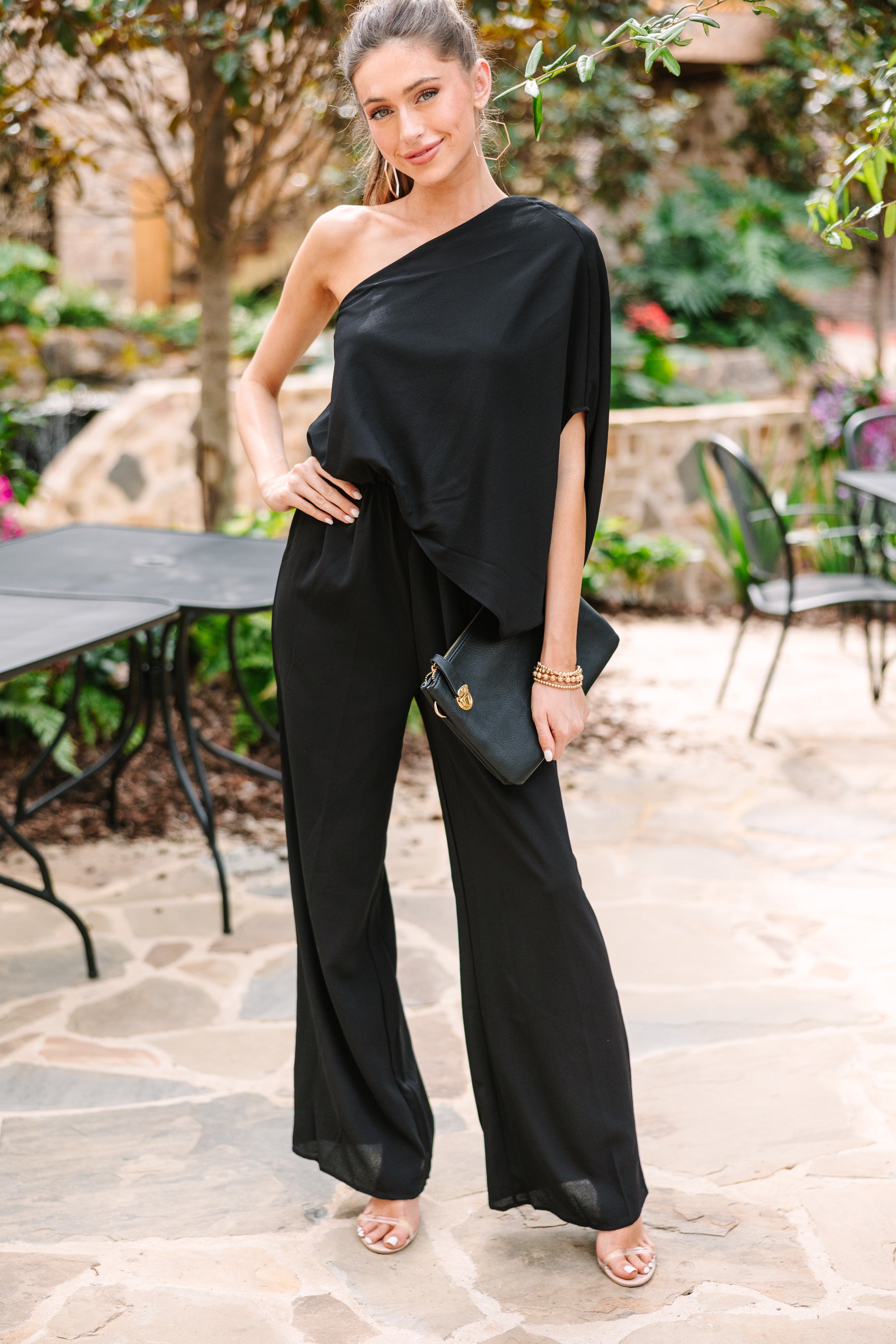 CHIRNAISHOP - Fab Opportunities Black One Shoulder Jumpsuit
