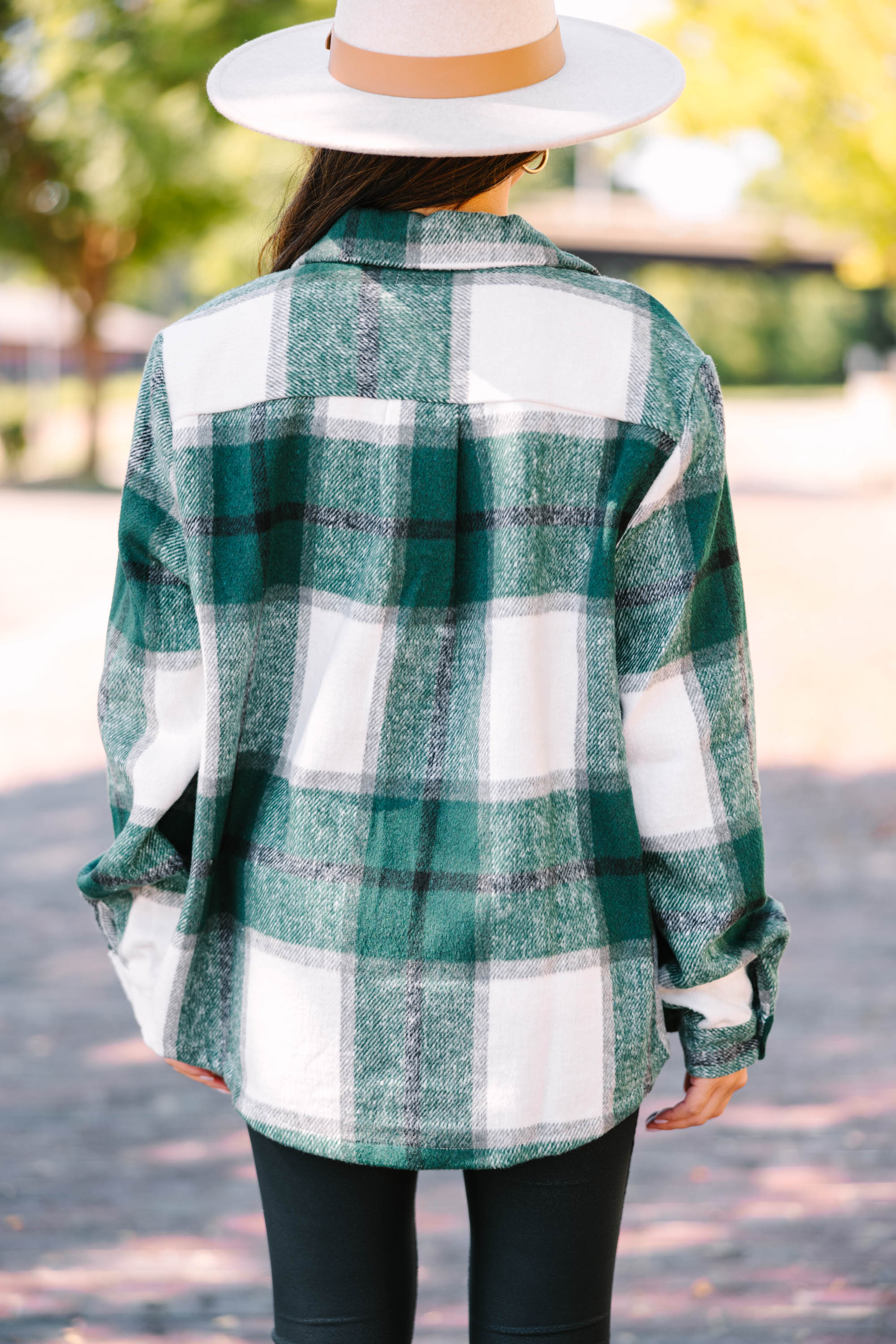 CHIRNAISHOP - Be Your Best Self Green Plaid Shacket