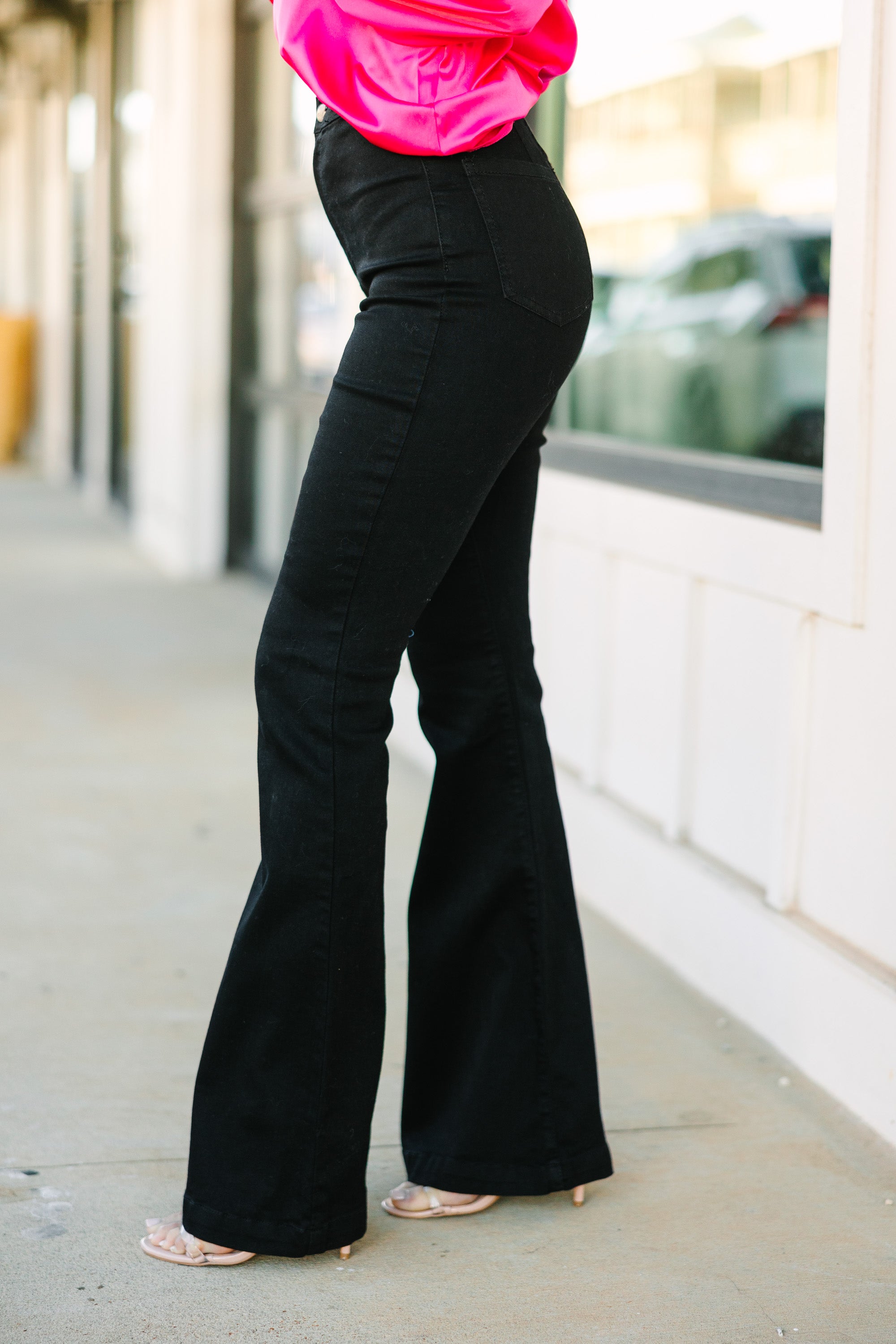 CHIRNAISHOP - Break it Down Black Flare Jeans