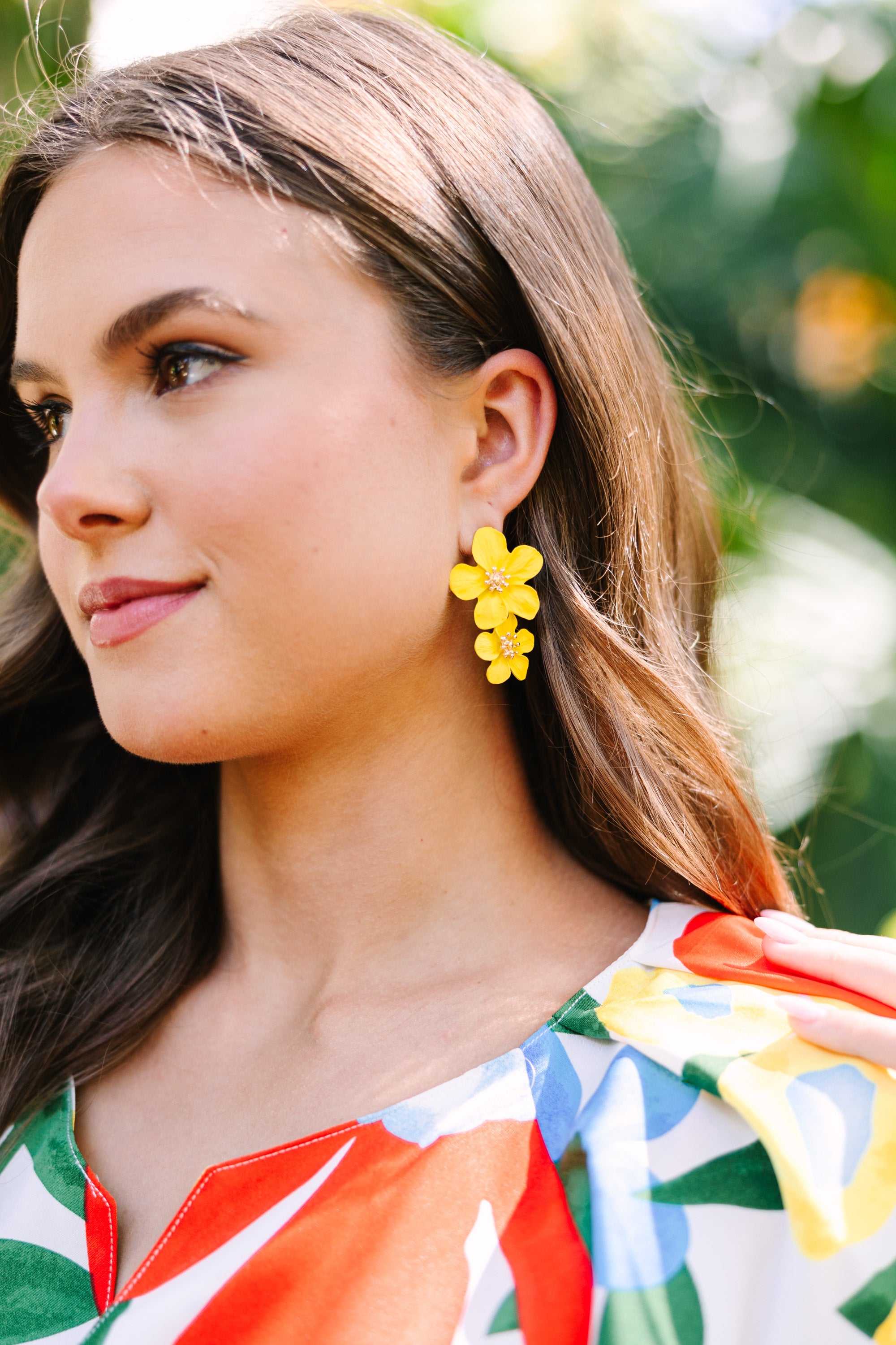 CHIRNAISHOP - Full Bloom Yellow Floral Earrings