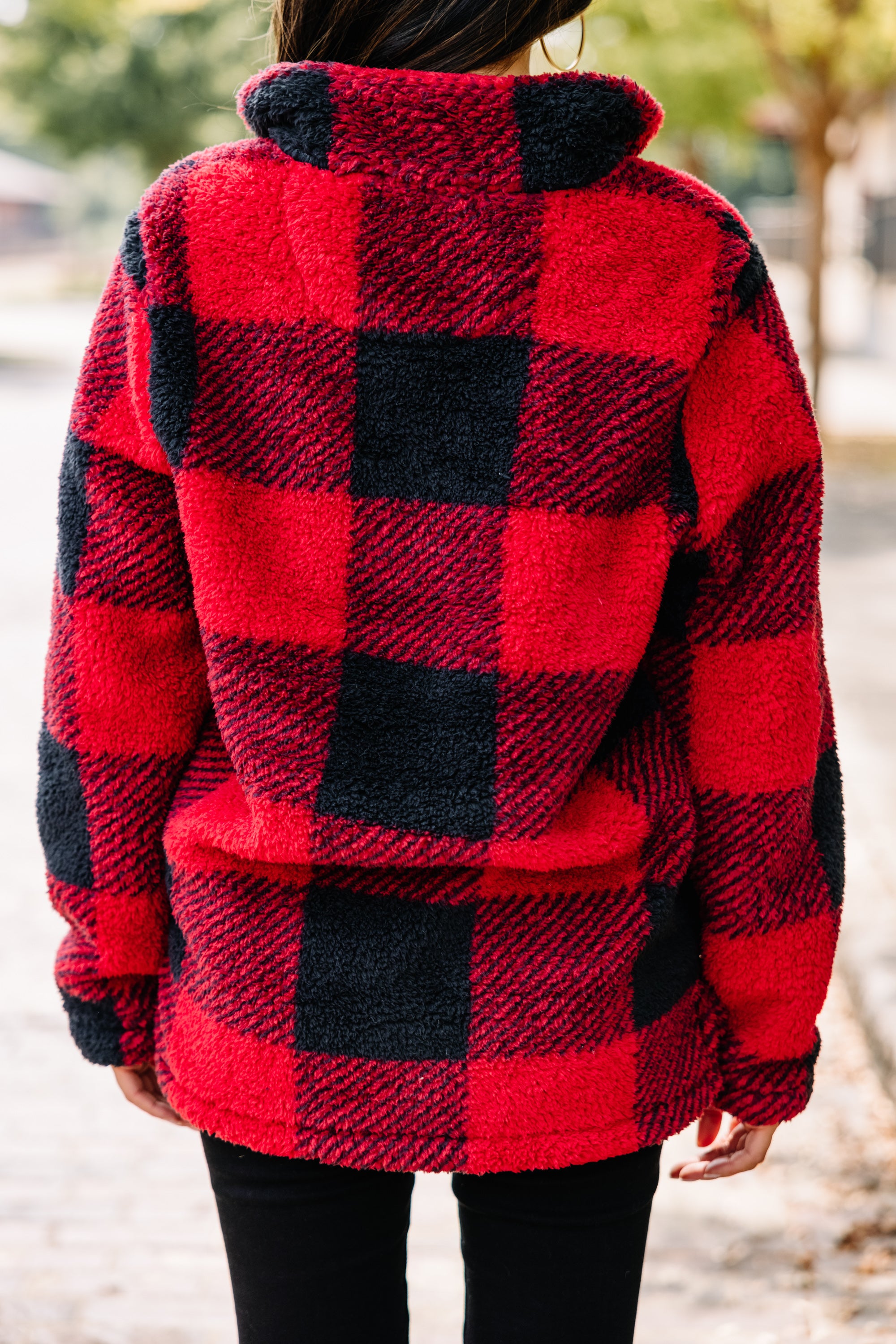 CHIRNAISHOP - On The Move Red Buffalo Plaid Pullover