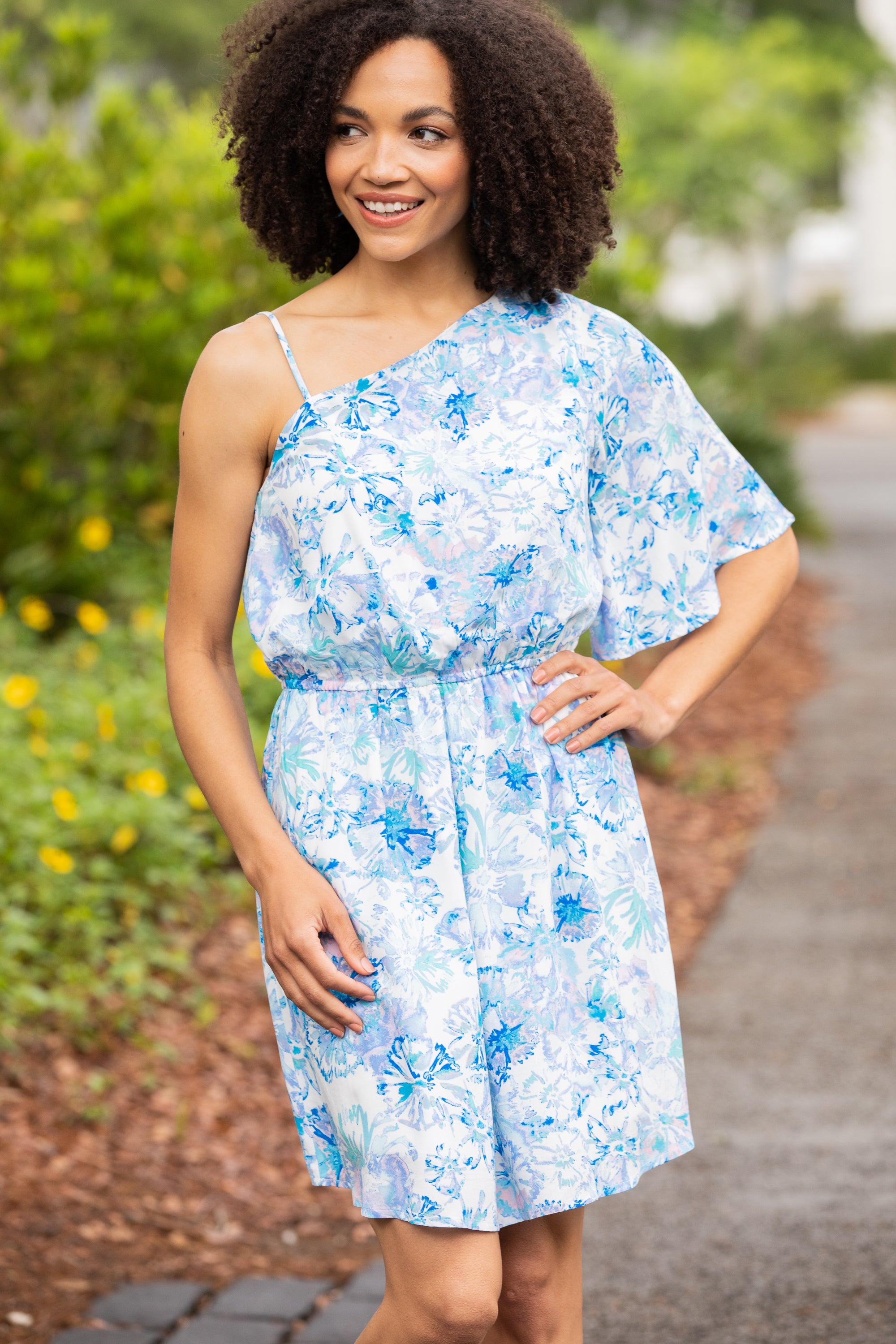 CHIRNAISHOP - Just In My Dreams Blue Floral Dress