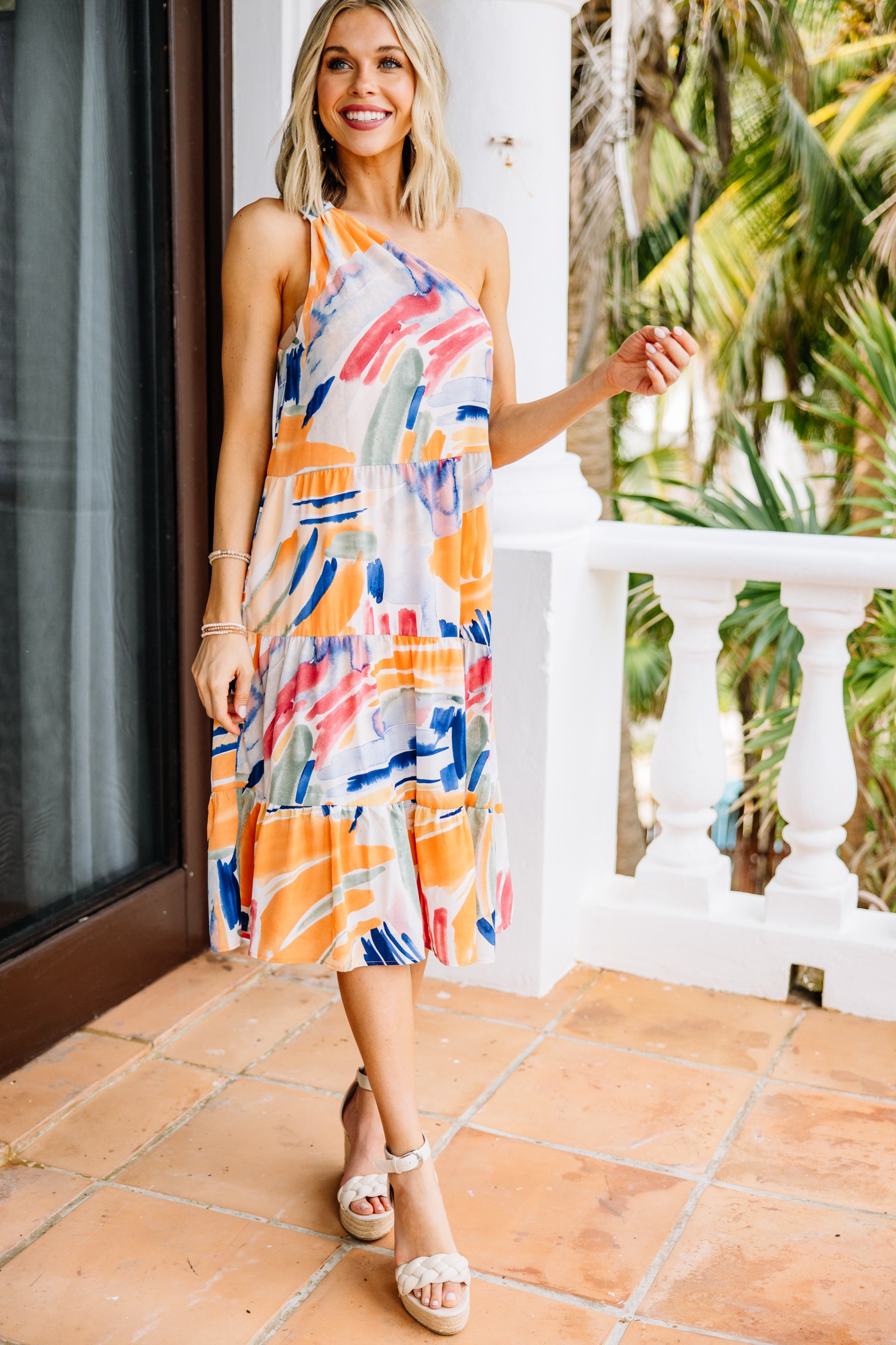 CHIRNAISHOP - Love Follows Tangerine Orange Midi Dress