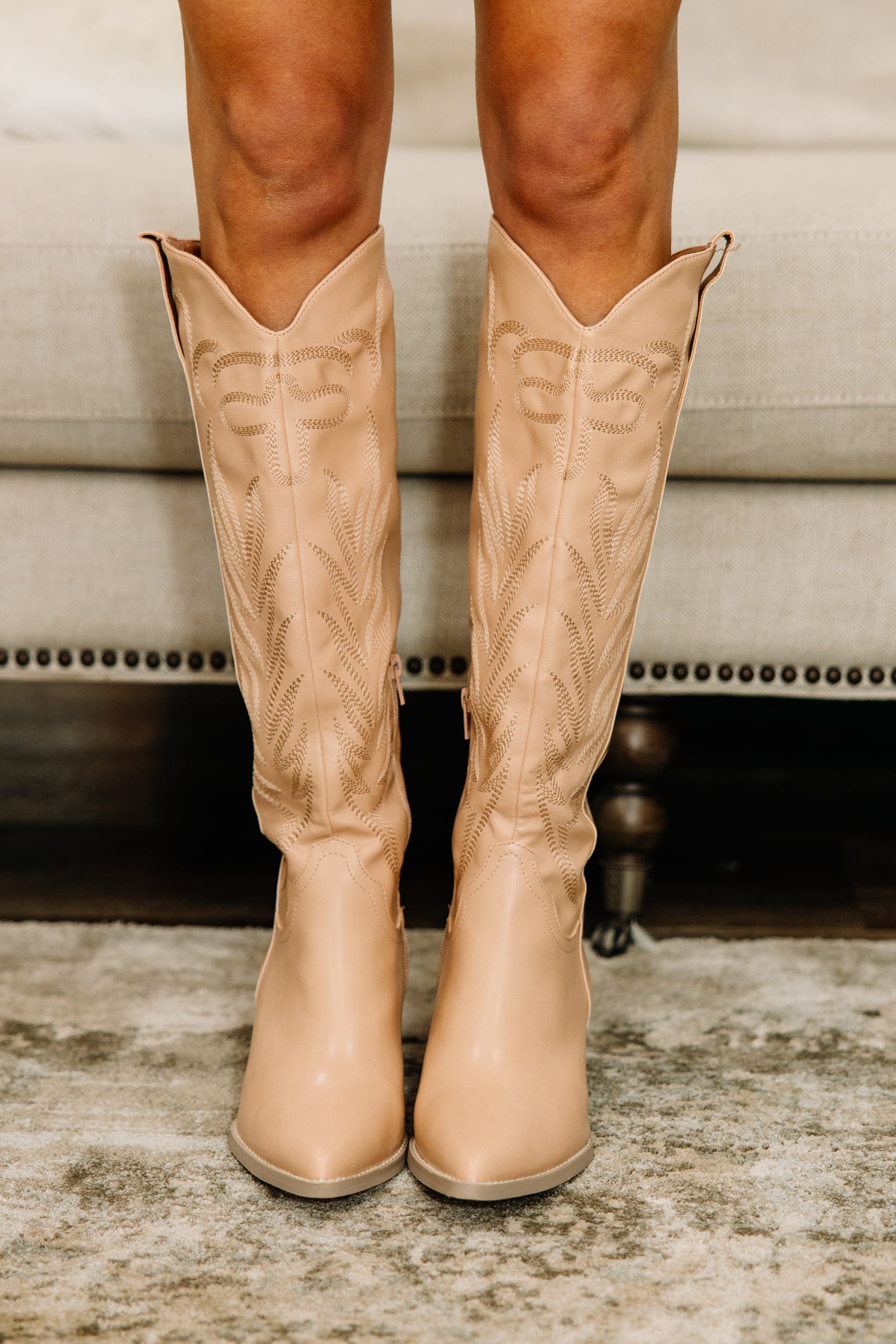 CHIRNAISHOP - On My Mind Nude Western Boots