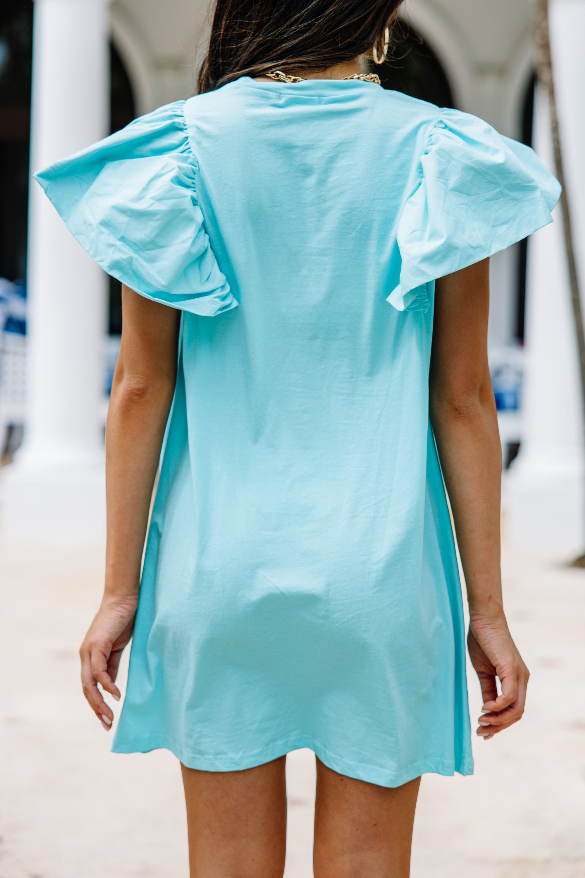 CHIRNAISHOP - Living The Dream Light Blue Ruffled Dress