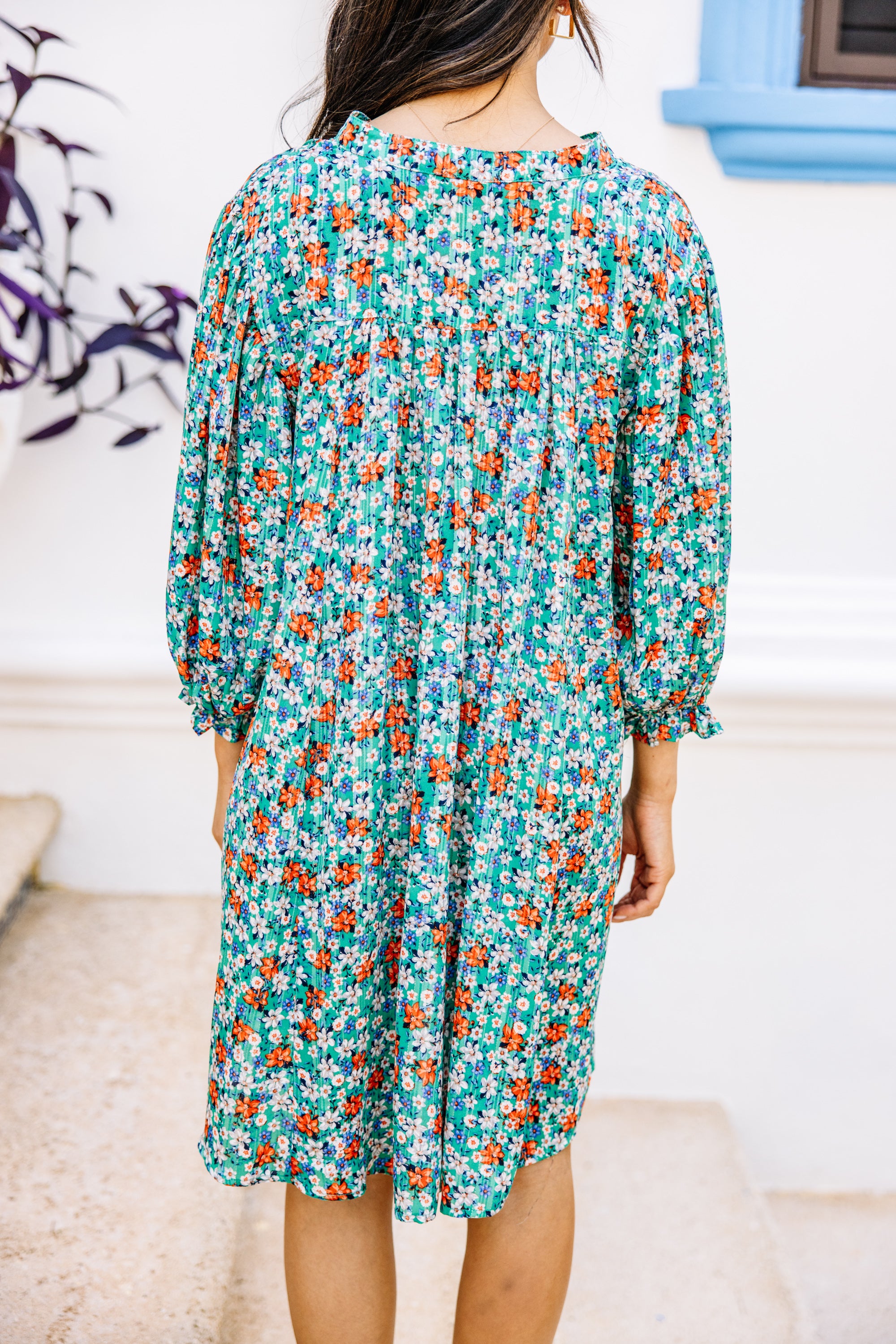 CHIRNAISHOP - Dance For Hours Green Ditsy Floral Dress