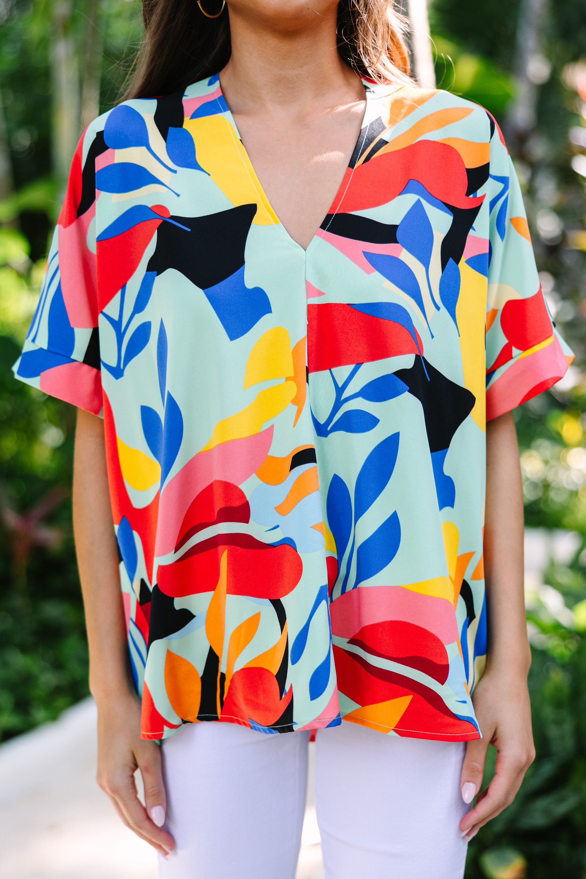 CHIRNAISHOP - Let You Know Mint Green Abstract Top