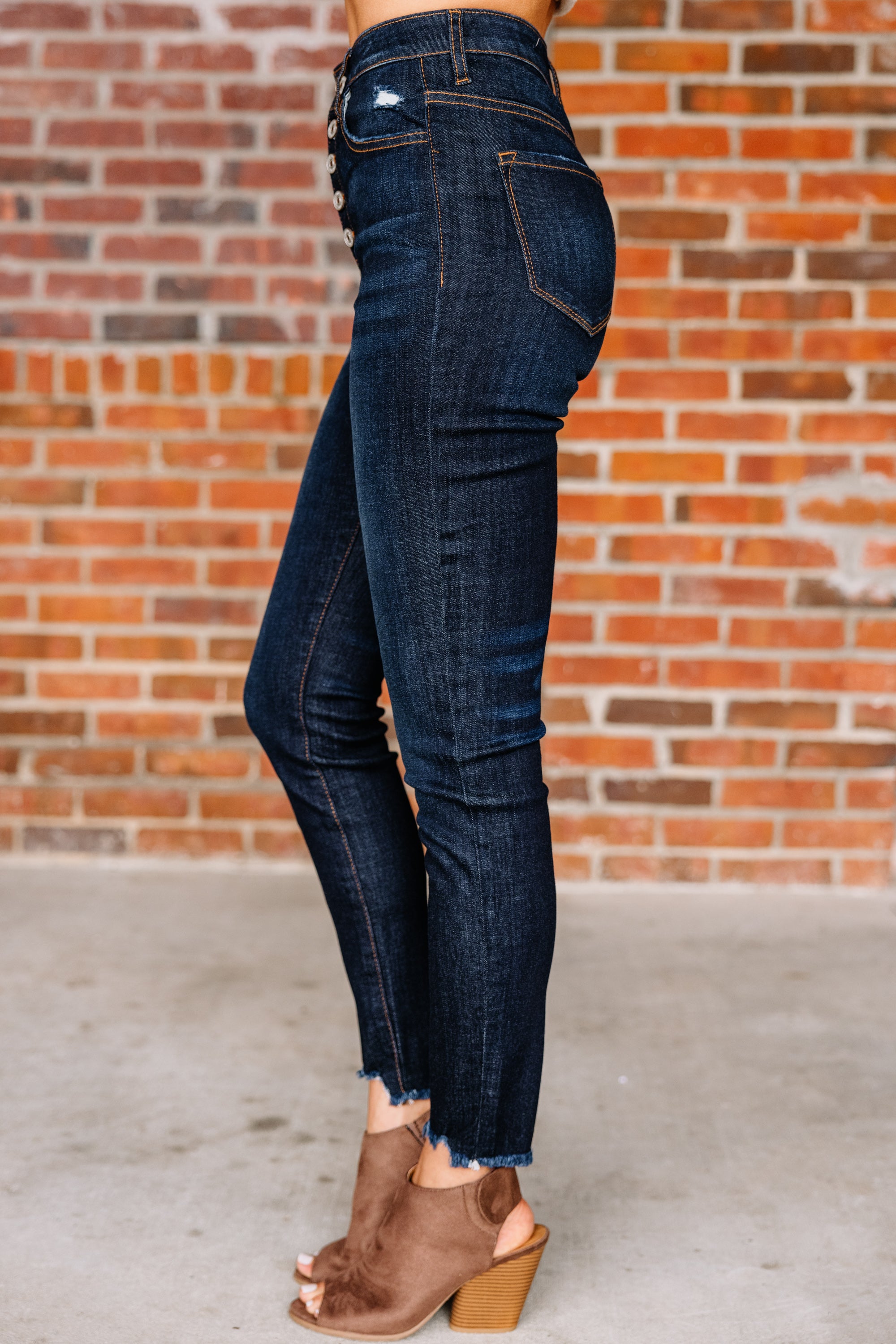 CHIRNAISHOP - KanCan: Going Up Ultra Dark Wash High Waist Skinny Jeans