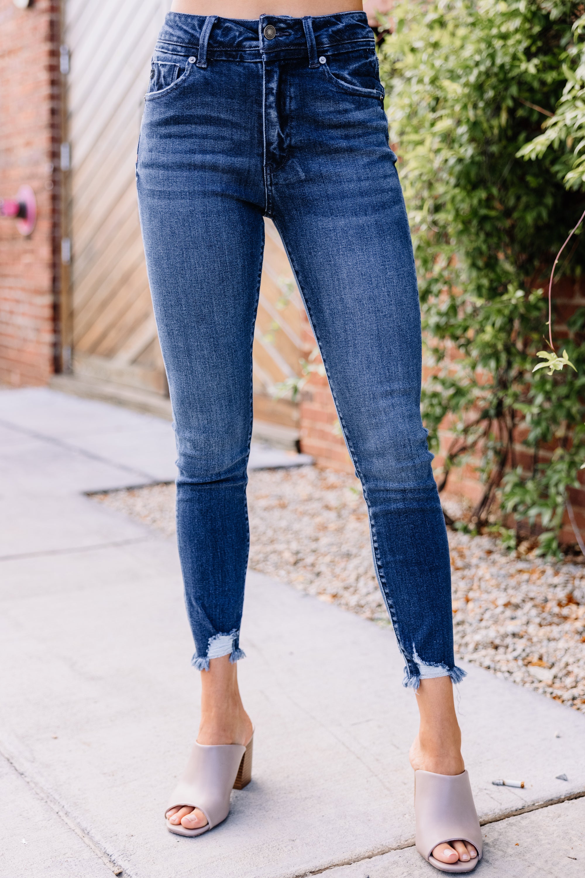 CHIRNAISHOP - KanCan: Just Ask Dark Wash High Rise Skinny Jeans