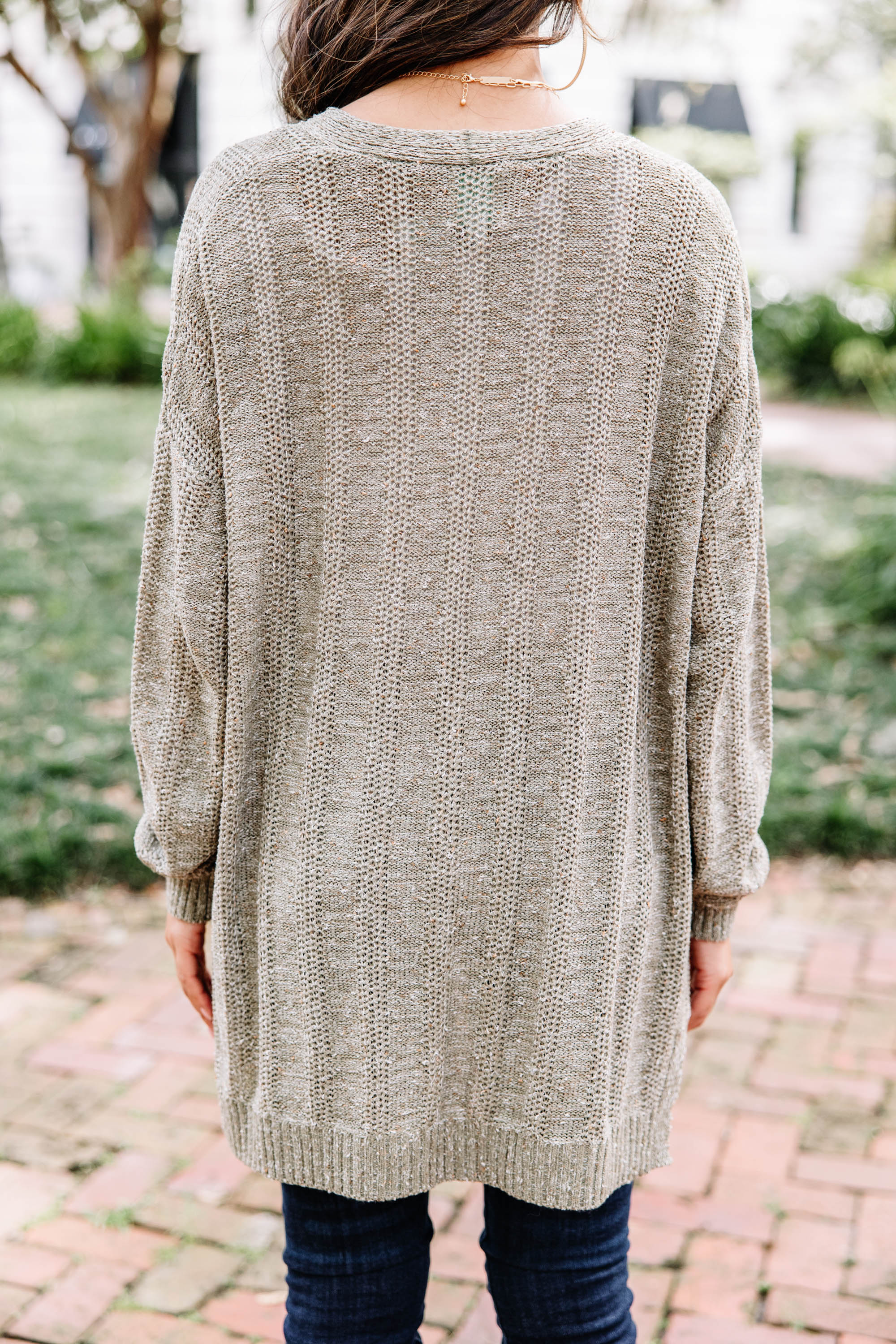 CHIRNAISHOP - What You See Olive Green Cardigan