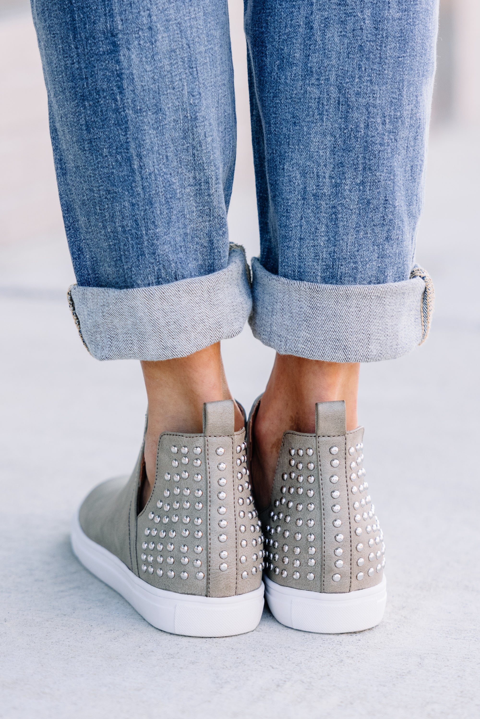 CHIRNAISHOP - In Good Company Gray Studded Sneakers