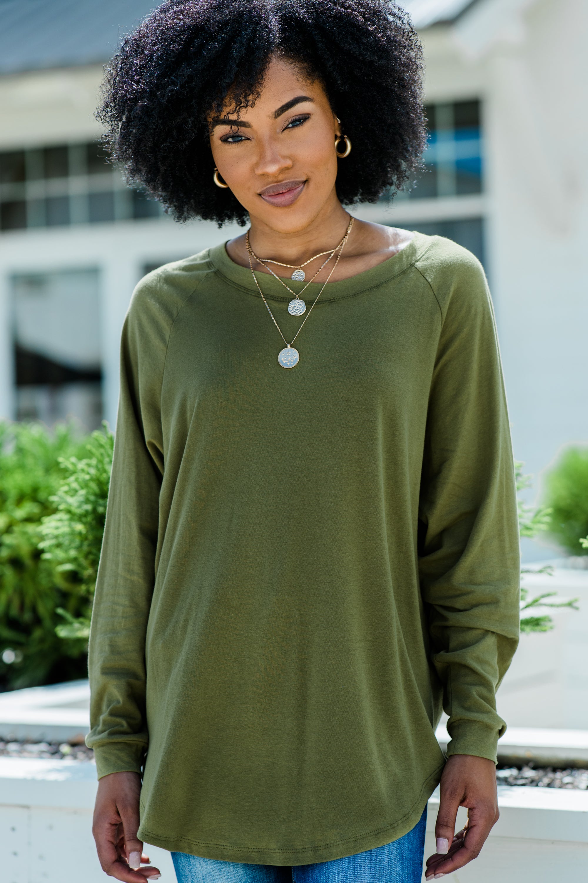 CHIRNAISHOP - Easy Like Sunday Olive Green Tunic