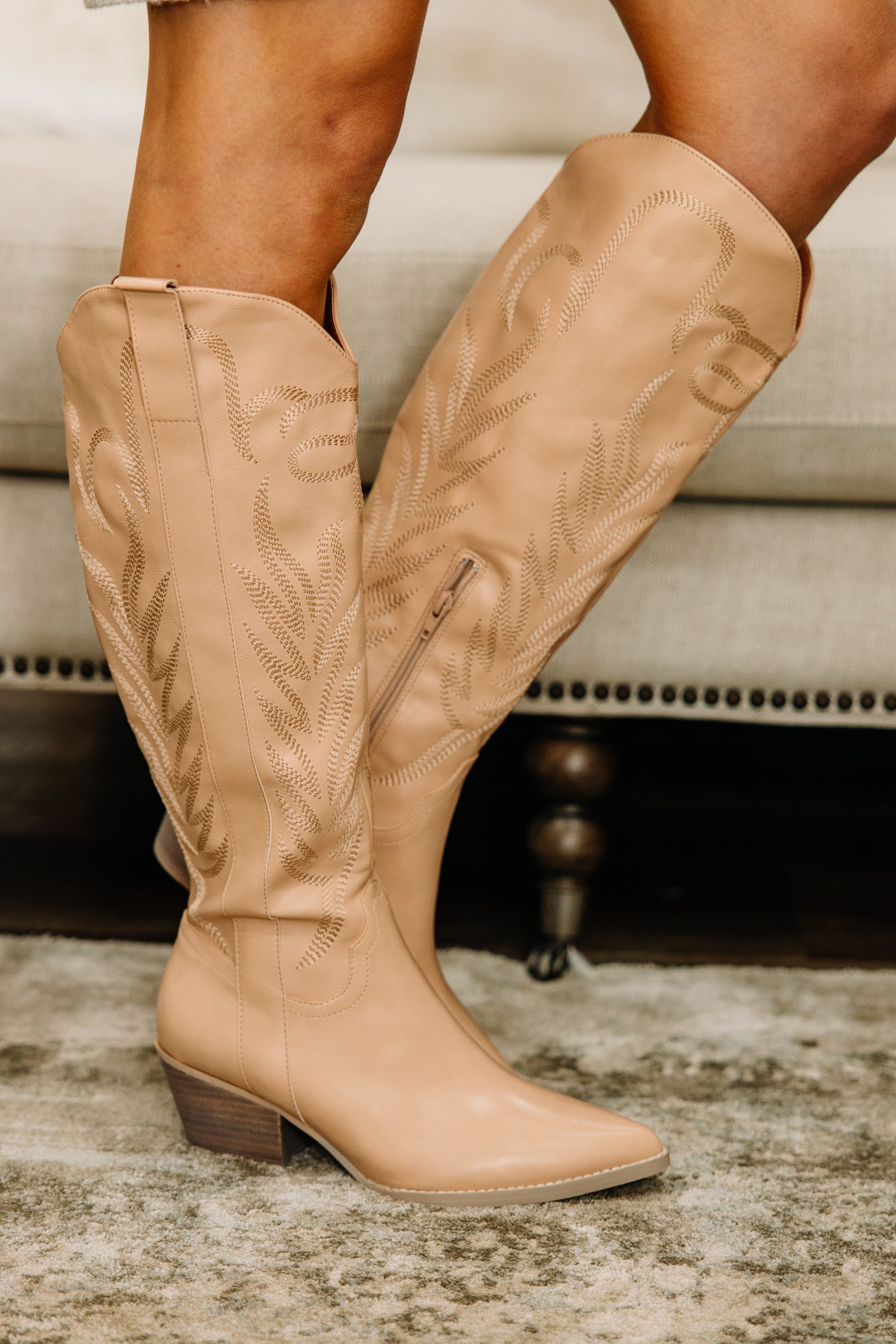 CHIRNAISHOP - On My Mind Nude Western Boots
