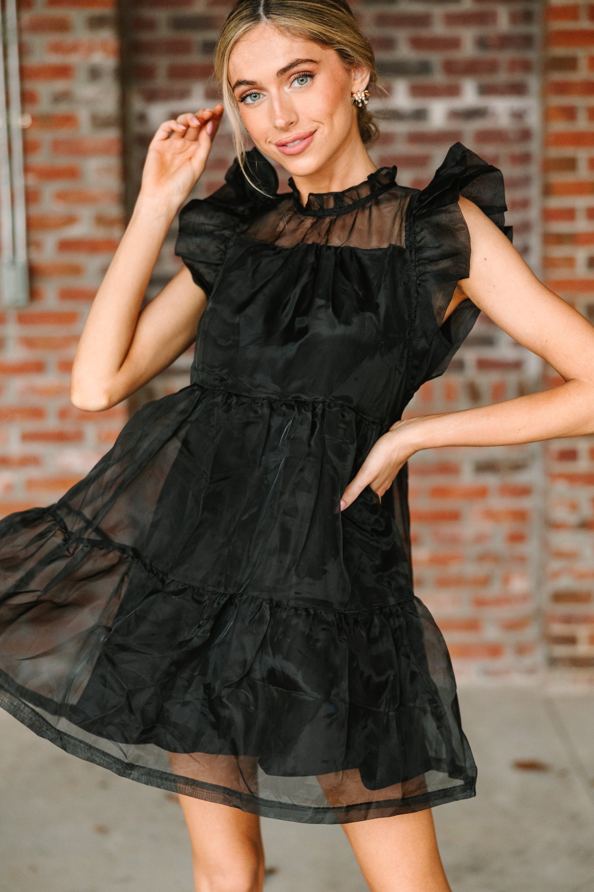 CHIRNAISHOP - Keep Watch Black Ruffled Dress