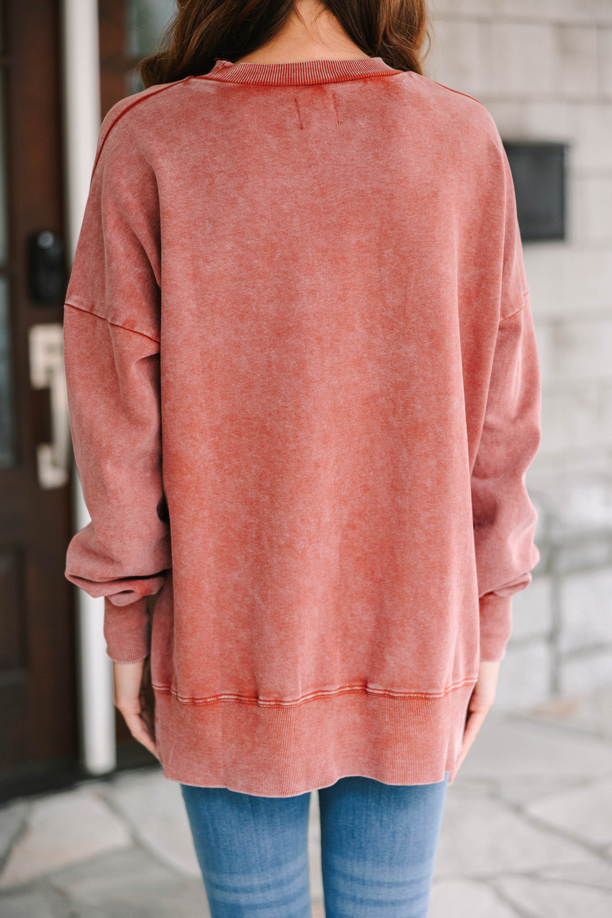 CHIRNAISHOP - The Slouchy Rust Red Pullover