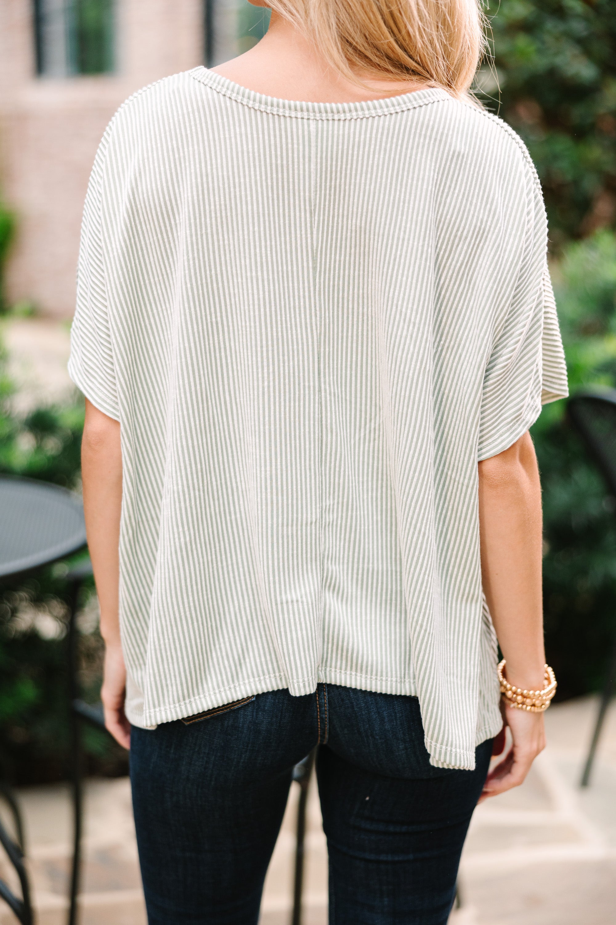 CHIRNAISHOP - Confident Decisions Sage Green Ribbed Top