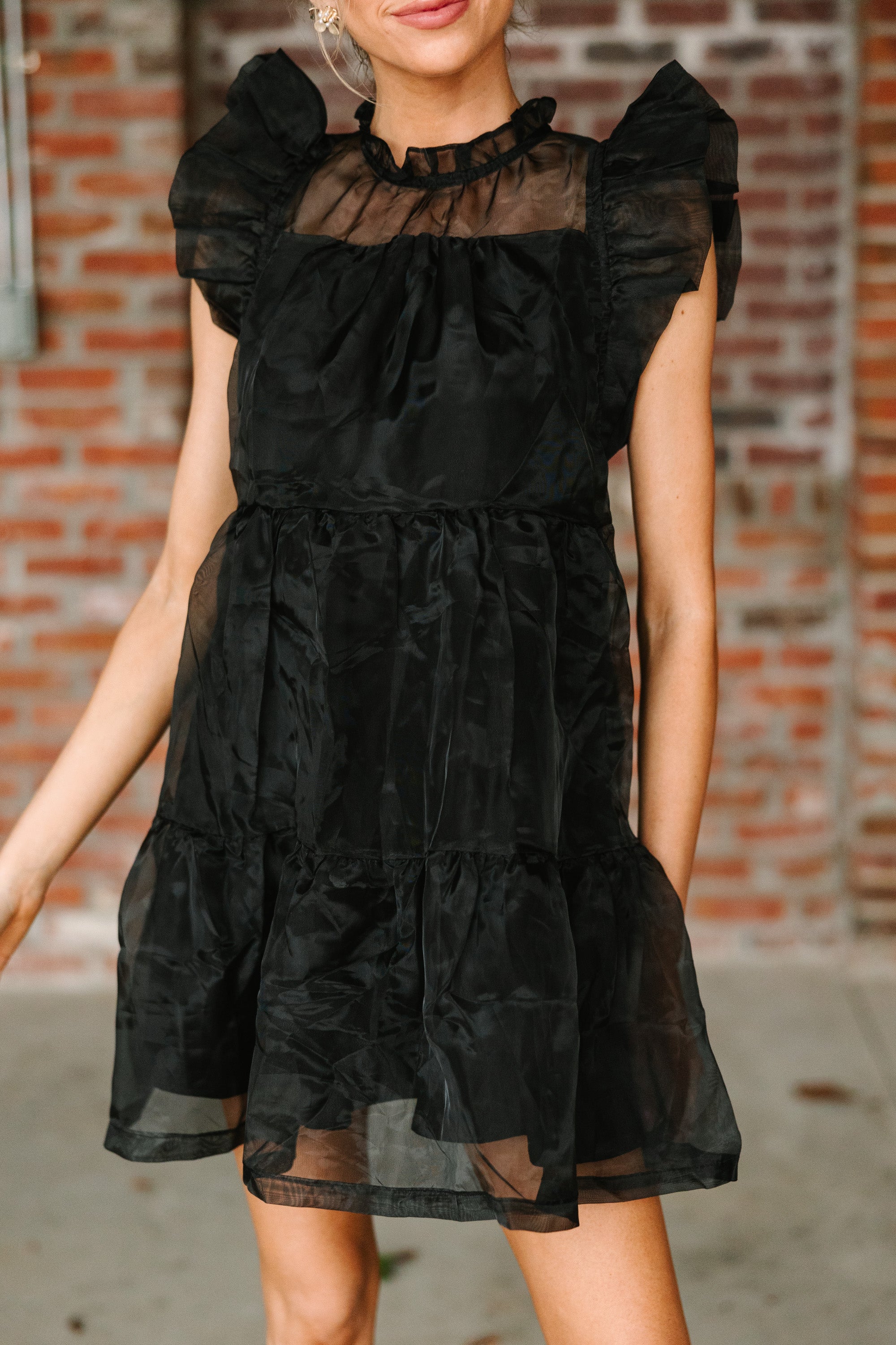 CHIRNAISHOP - Keep Watch Black Ruffled Dress