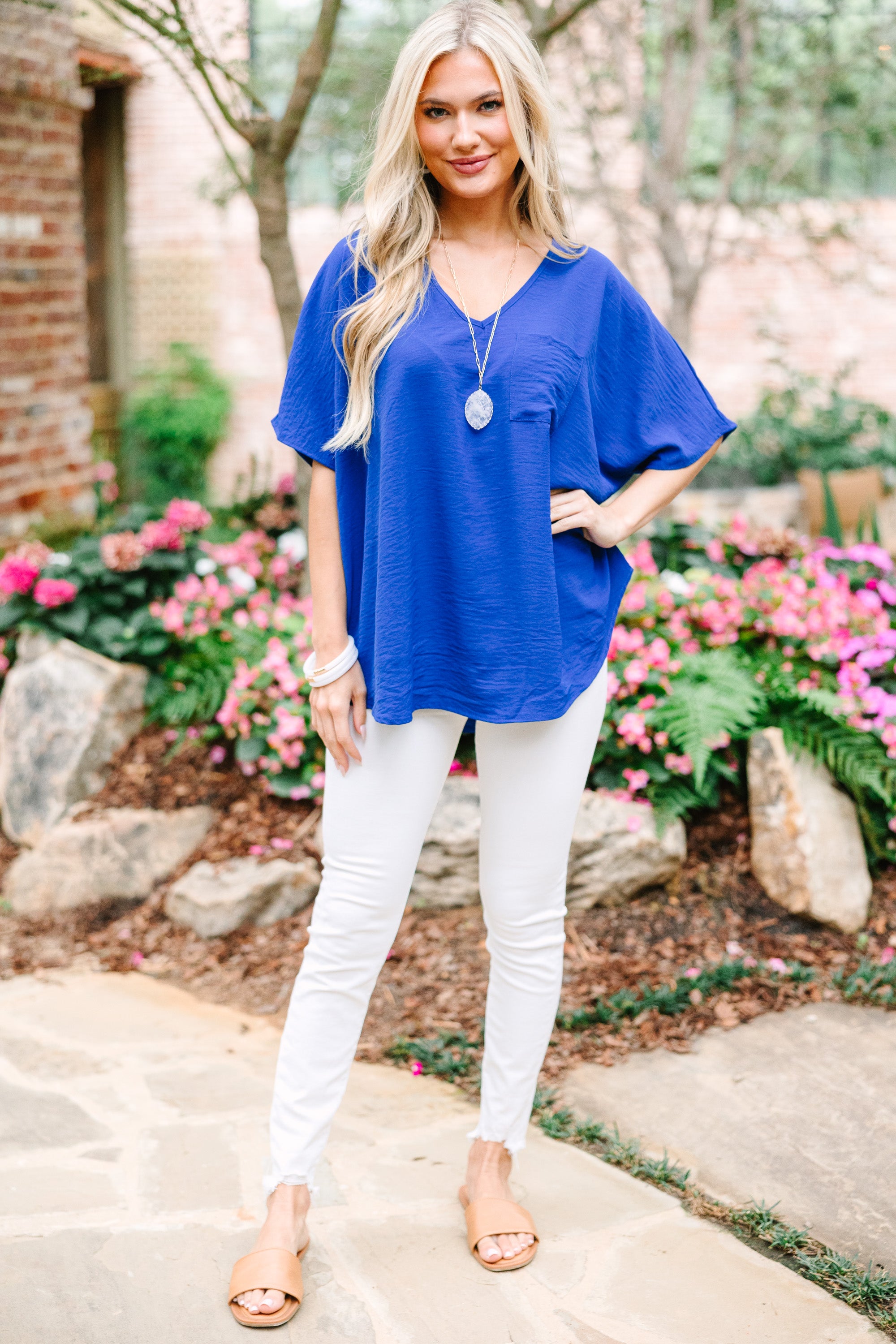 CHIRNAISHOP - Couldn't Be Better Royal Blue Top