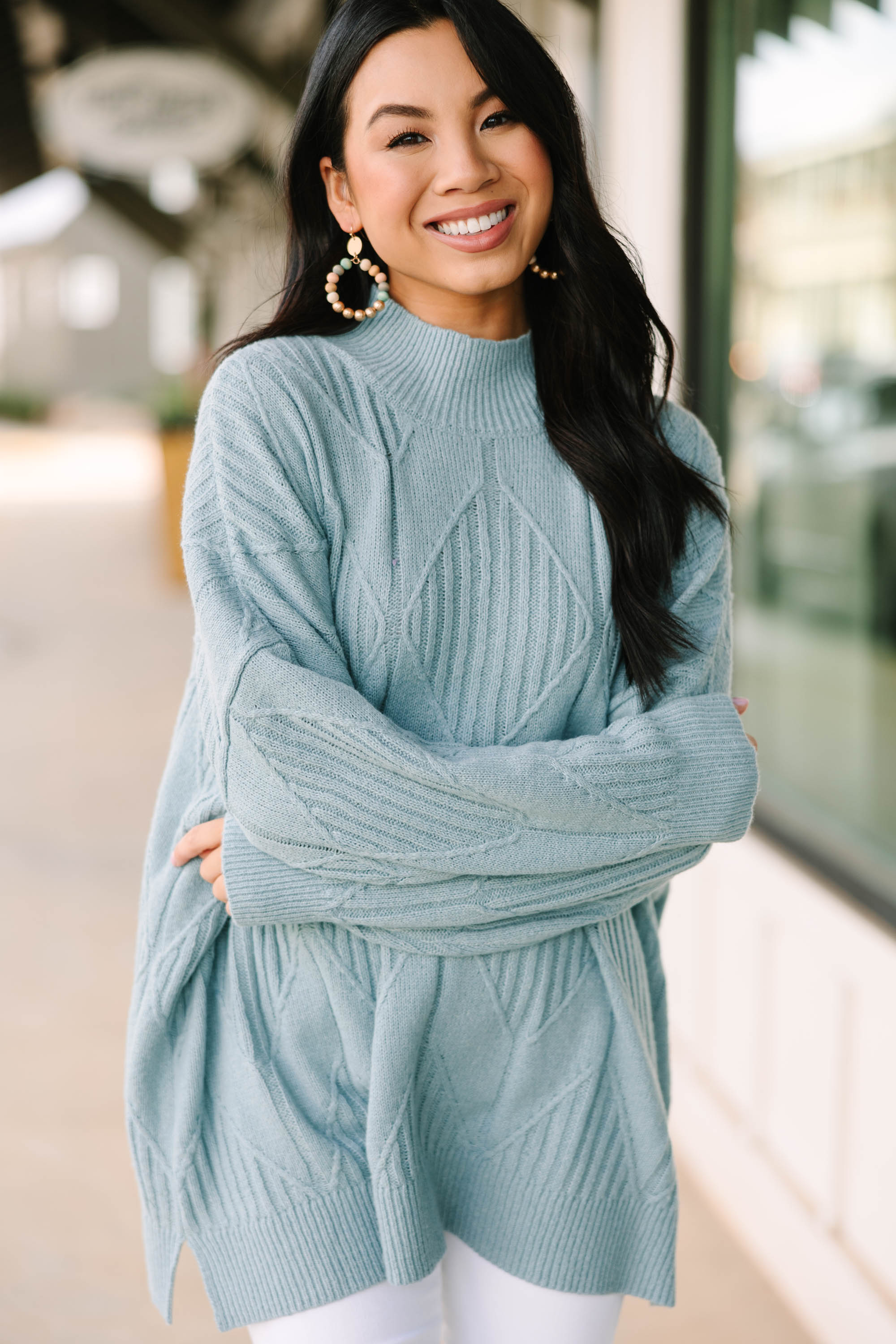 CHIRNAISHOP - Walk The Walk Light Blue Sweater