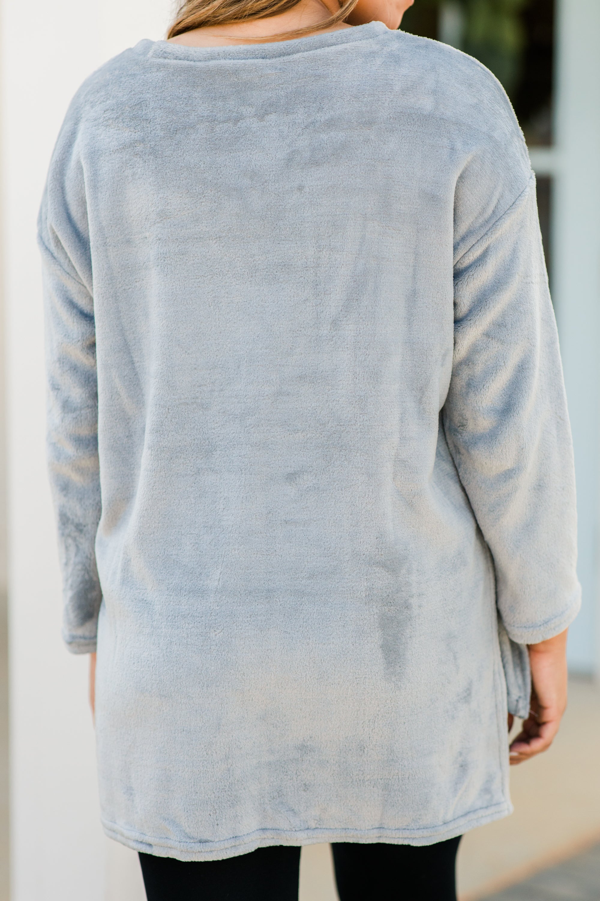 CHIRNAISHOP - Inside And Out Gray Faux Fur Sweater