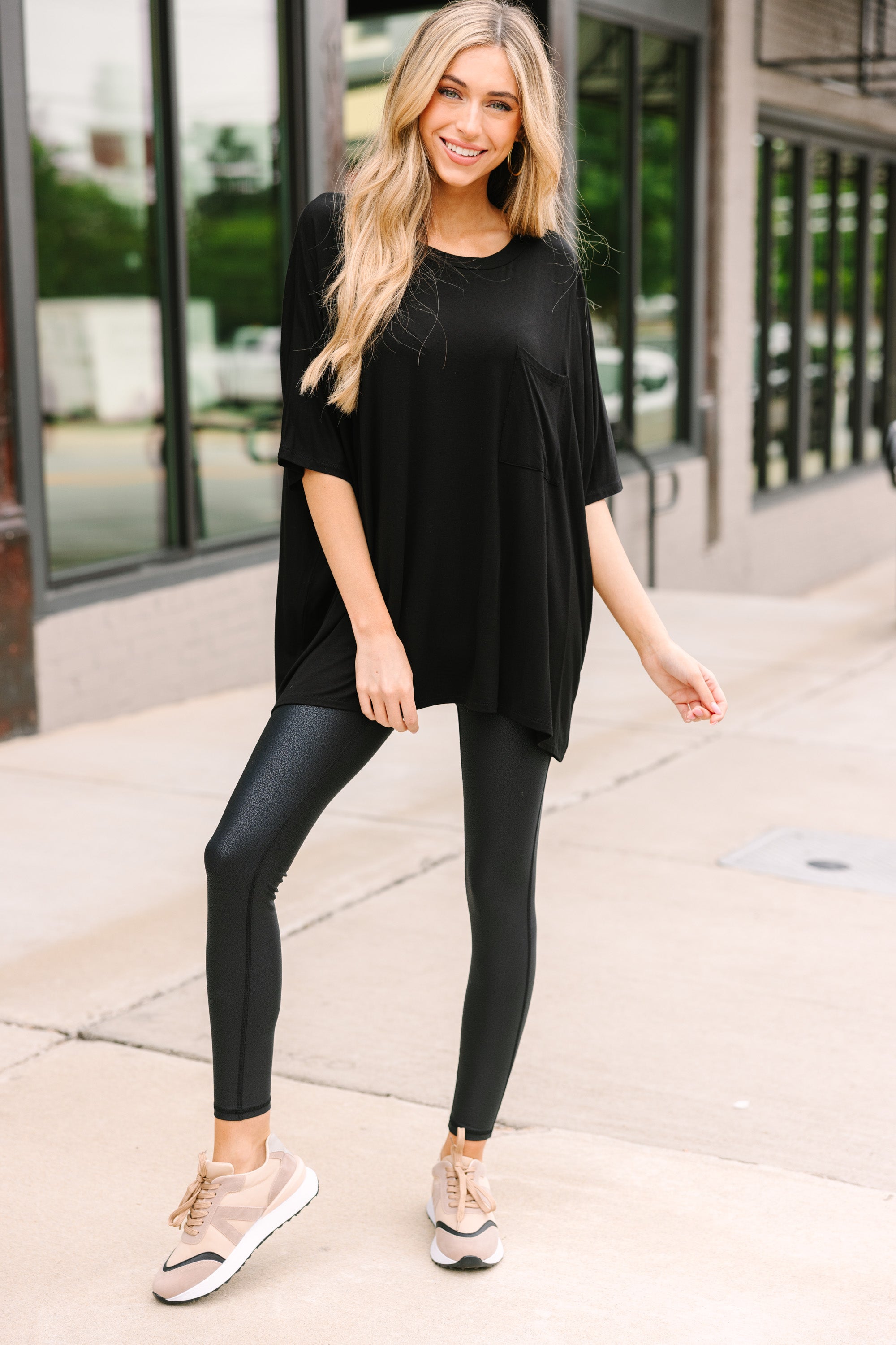 CHIRNAISHOP - On Your Time Black Oversized Top