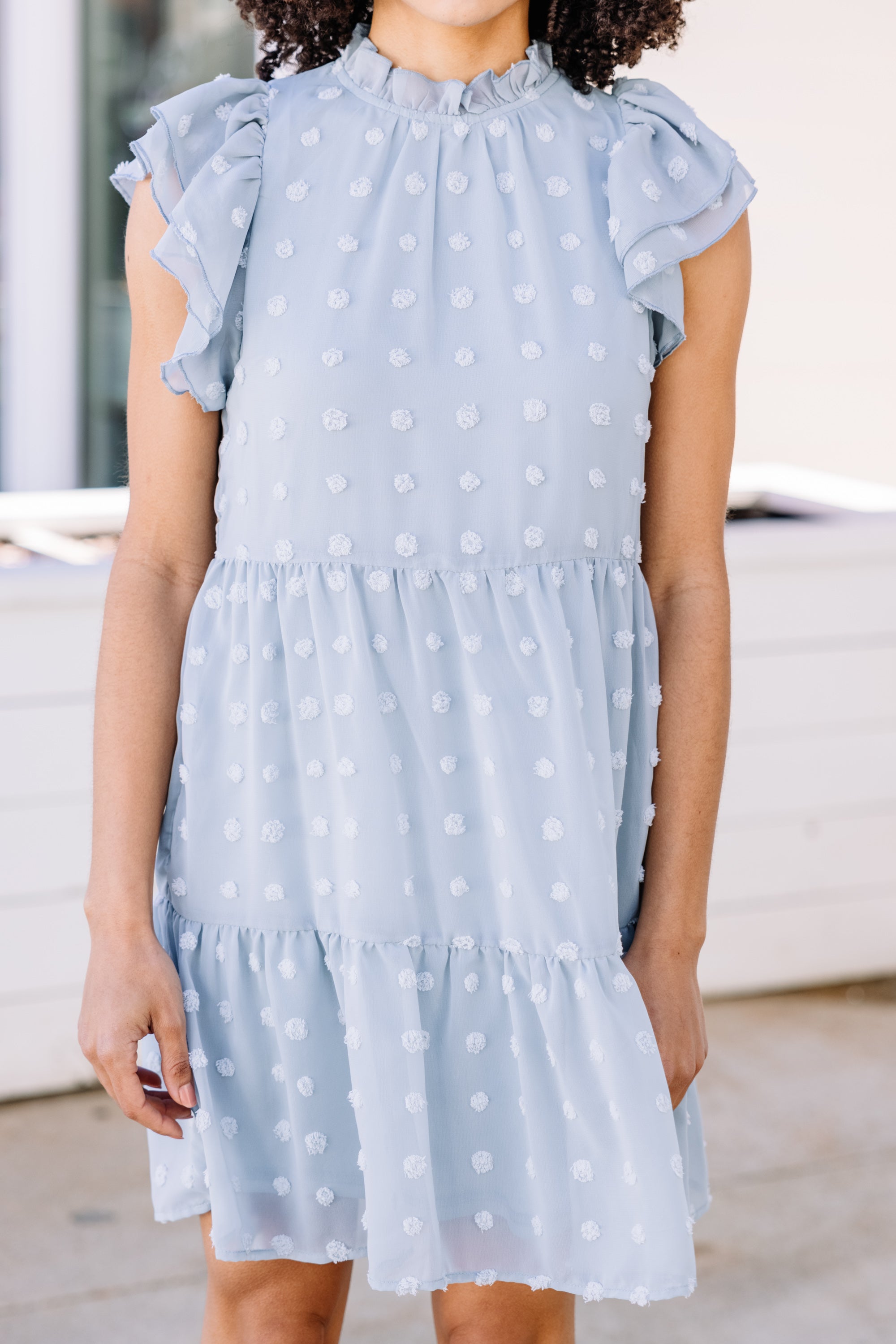 CHIRNAISHOP - In Your Favor Dusty Blue Babydoll Dress