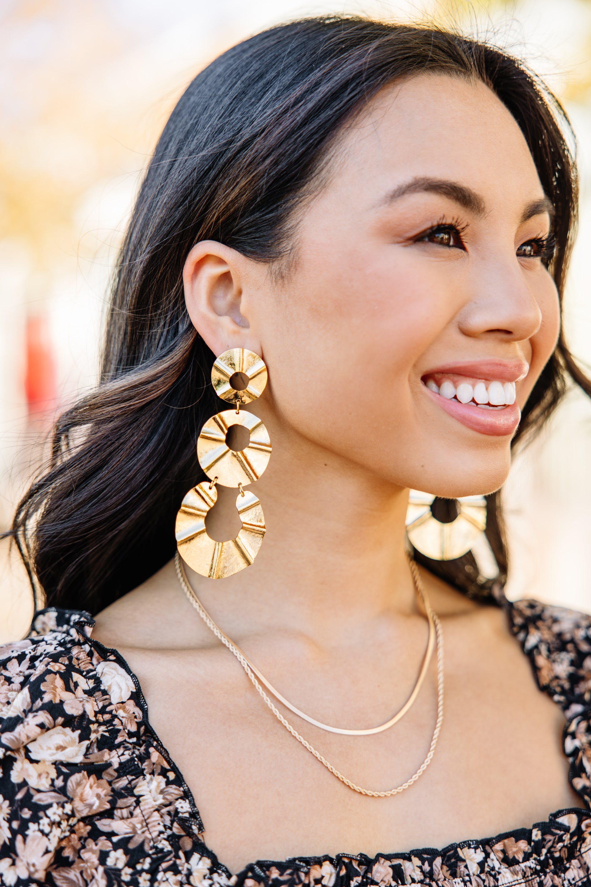 CHIRNAISHOP - Treasure Jewels: It All Works Gold Earrings