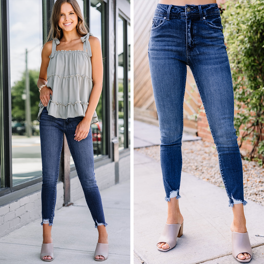 CHIRNAISHOP - KanCan: Just Ask Dark Wash High Rise Skinny Jeans