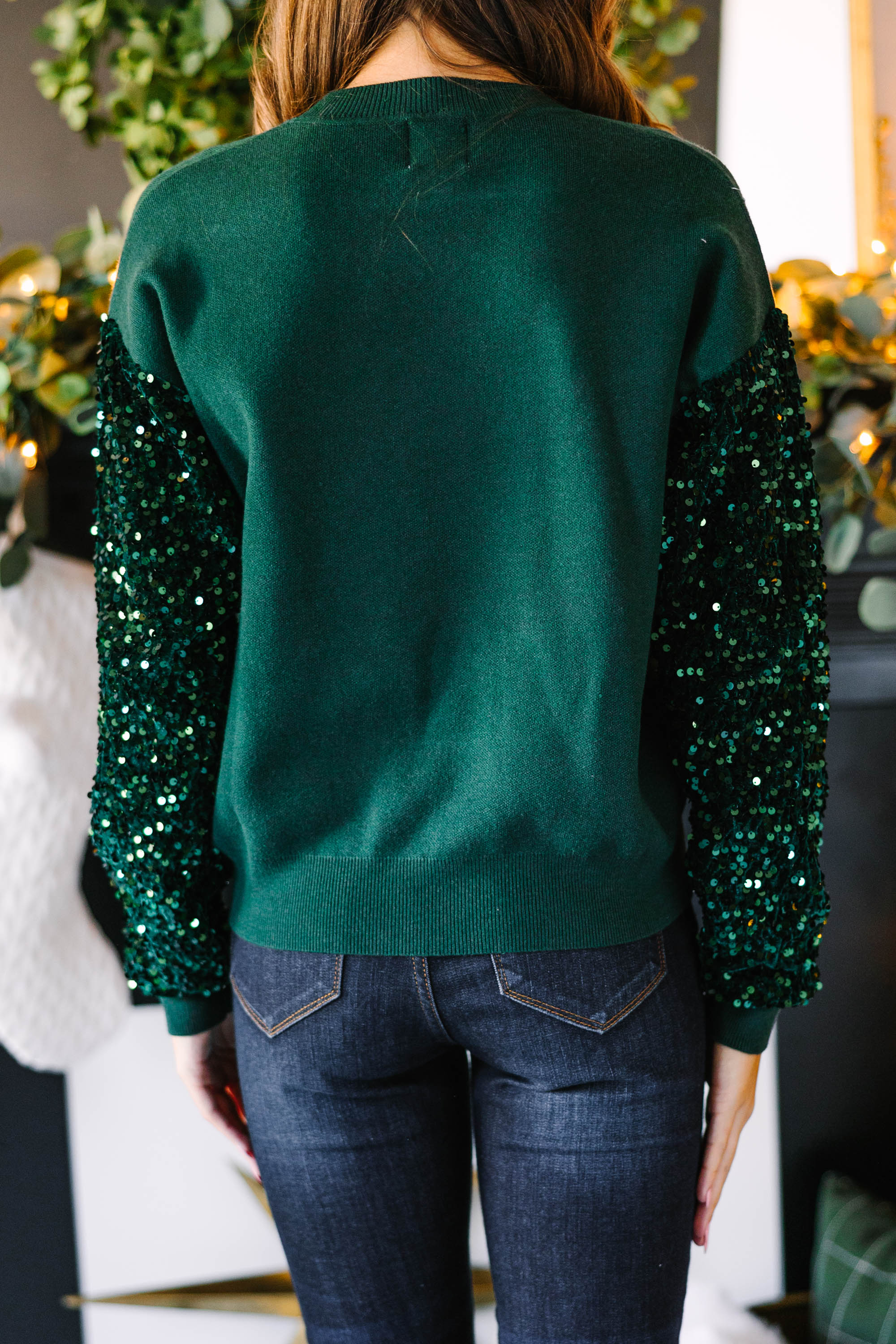 CHIRNAISHOP - Don't Think Twice Emerald Green Sequin Sweater