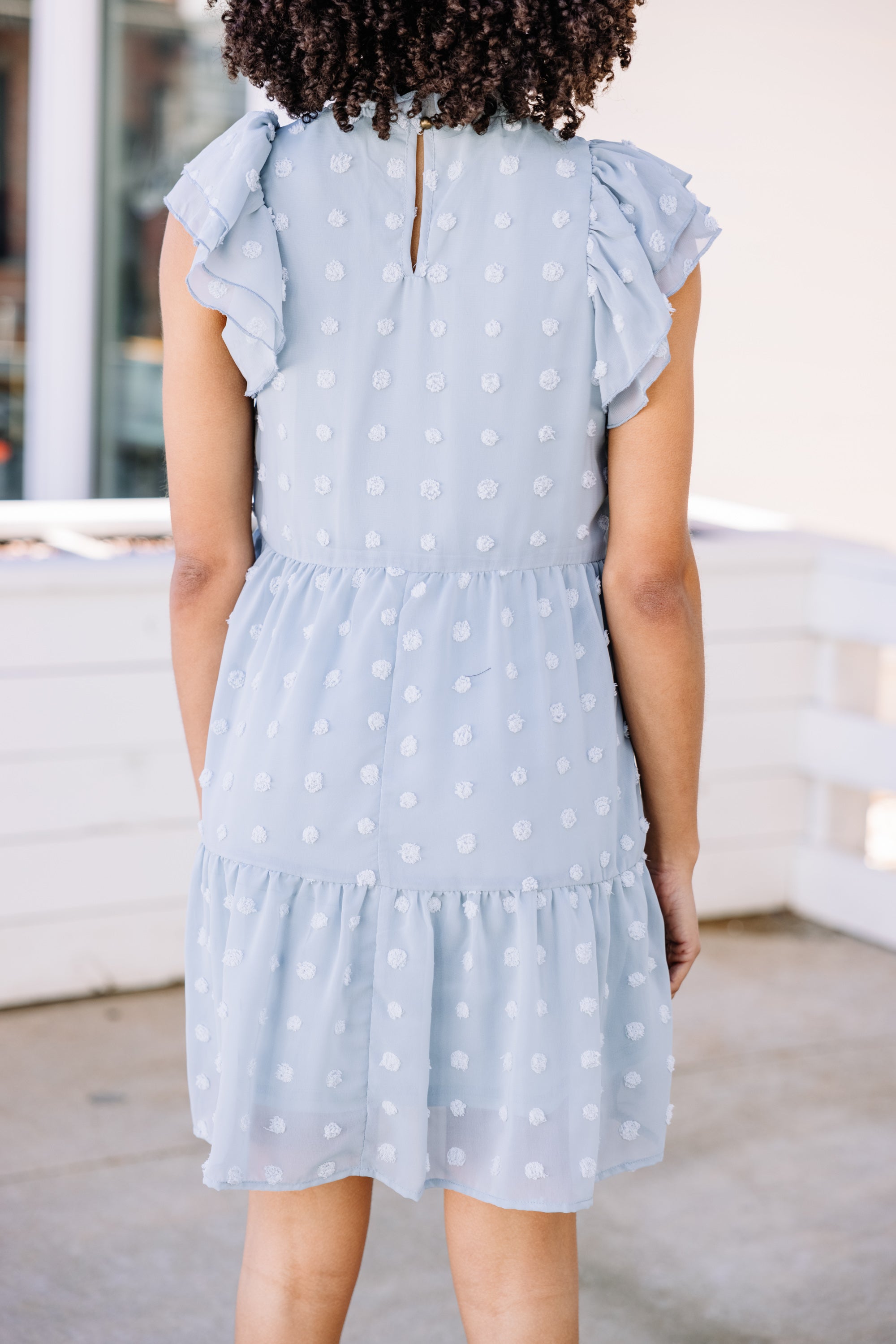 CHIRNAISHOP - In Your Favor Dusty Blue Babydoll Dress