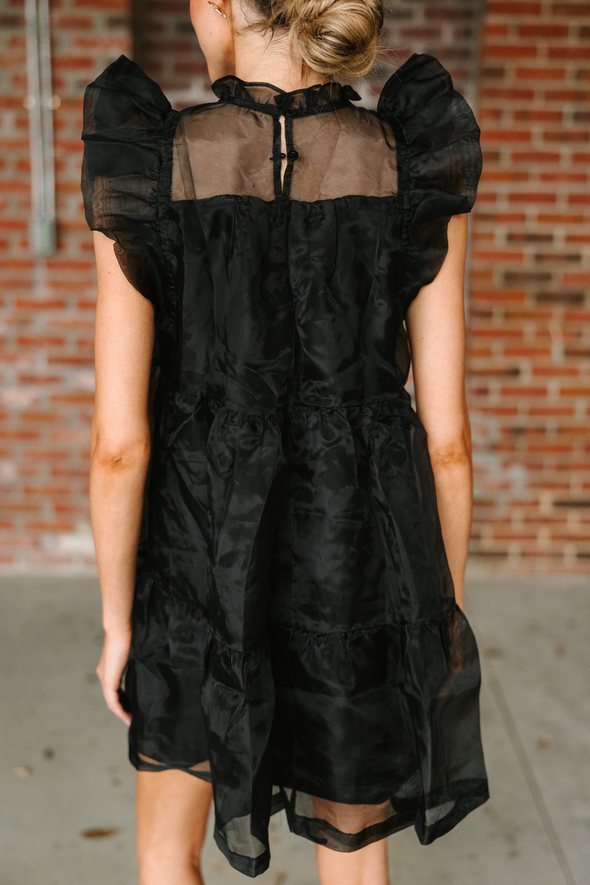 CHIRNAISHOP - Keep Watch Black Ruffled Dress