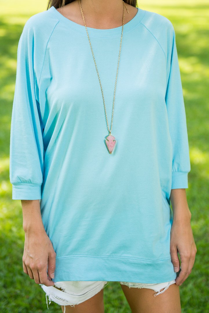 CHIRNAISHOP - Slouchy Dolman Sky Blue Tunic