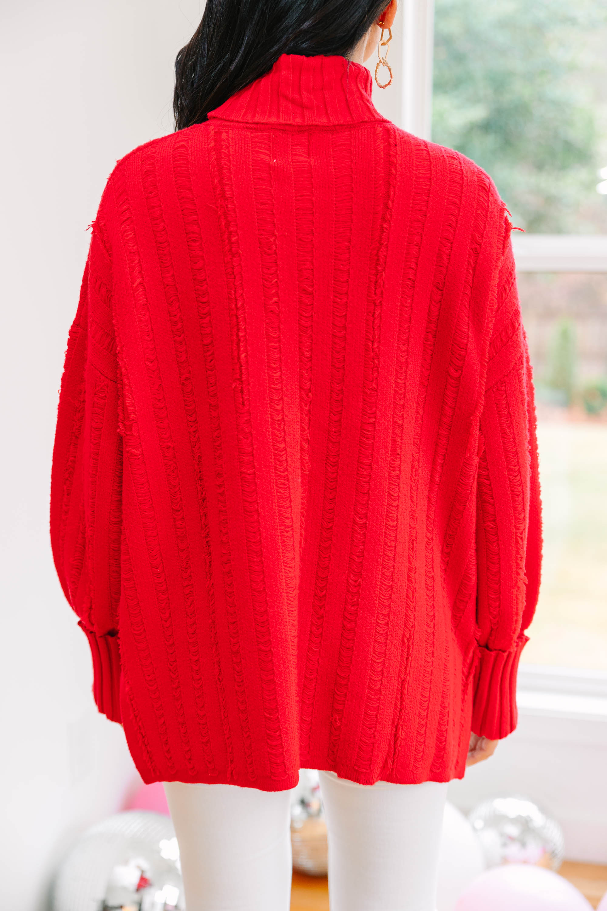 CHIRNAISHOP - Start The Conversation Red Fringe Sweater