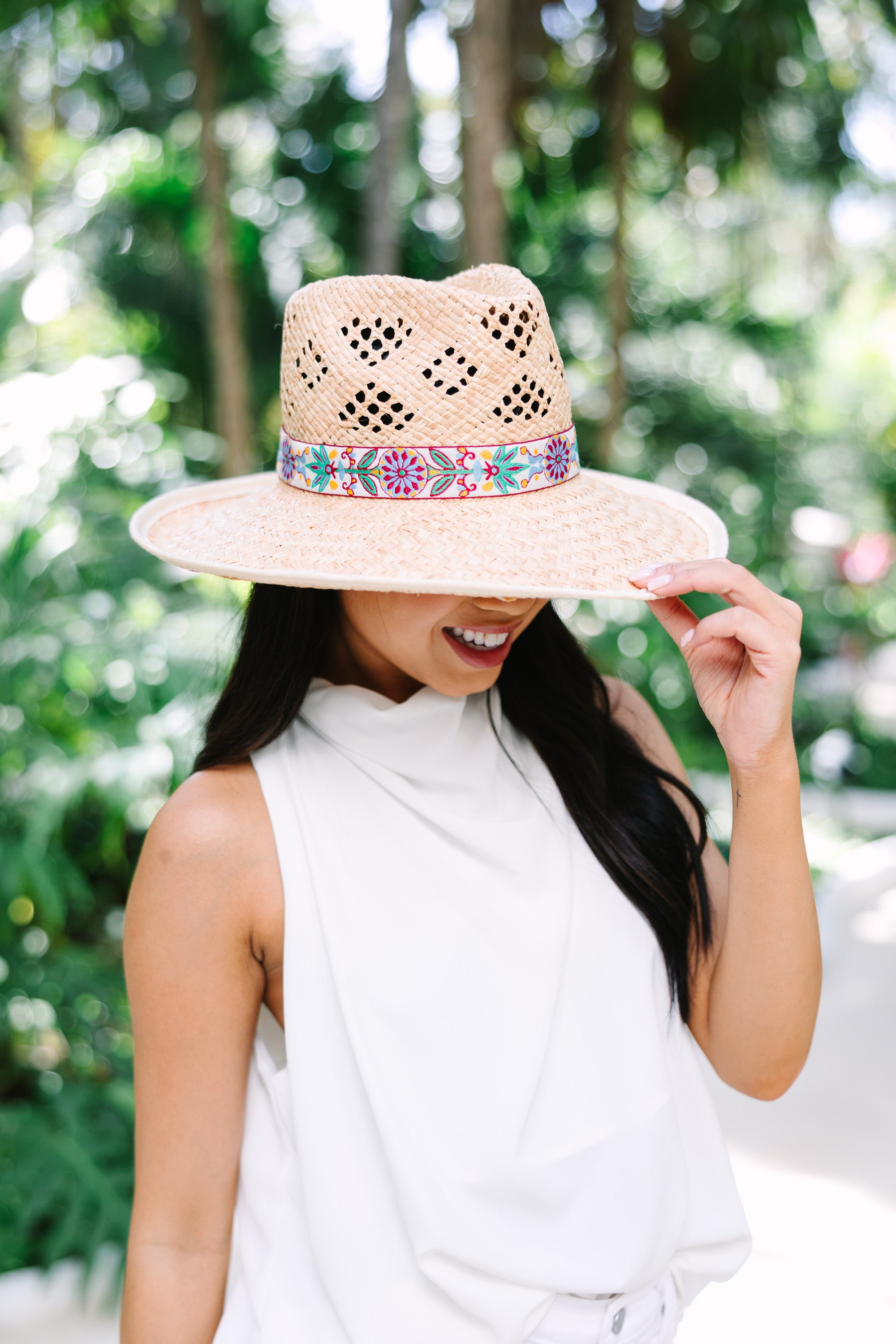 CHIRNAISHOP - Olive & Pique: Talk The Talk Natural Straw Banded Hat